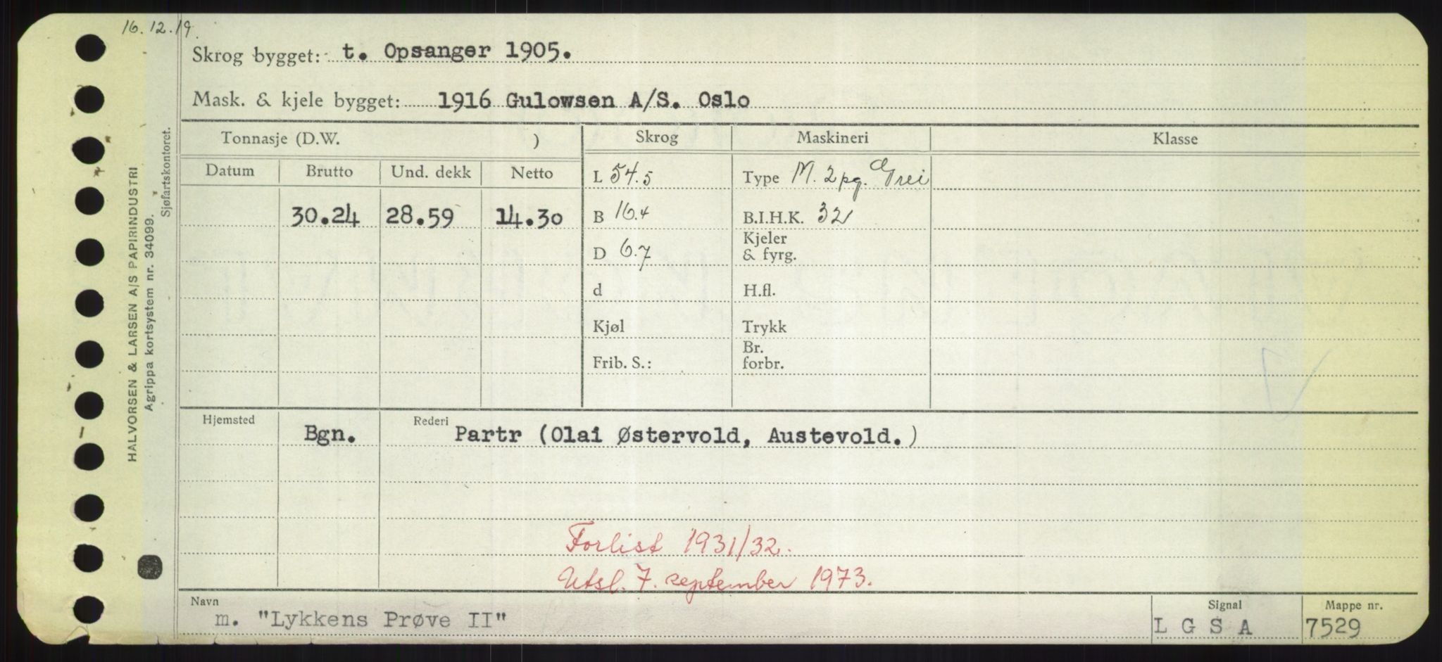 Sjøfartsdirektoratet med forløpere, Skipsmålingen, RA/S-1627/H/Hd/L0023: Fartøy, Lia-Løv, p. 447