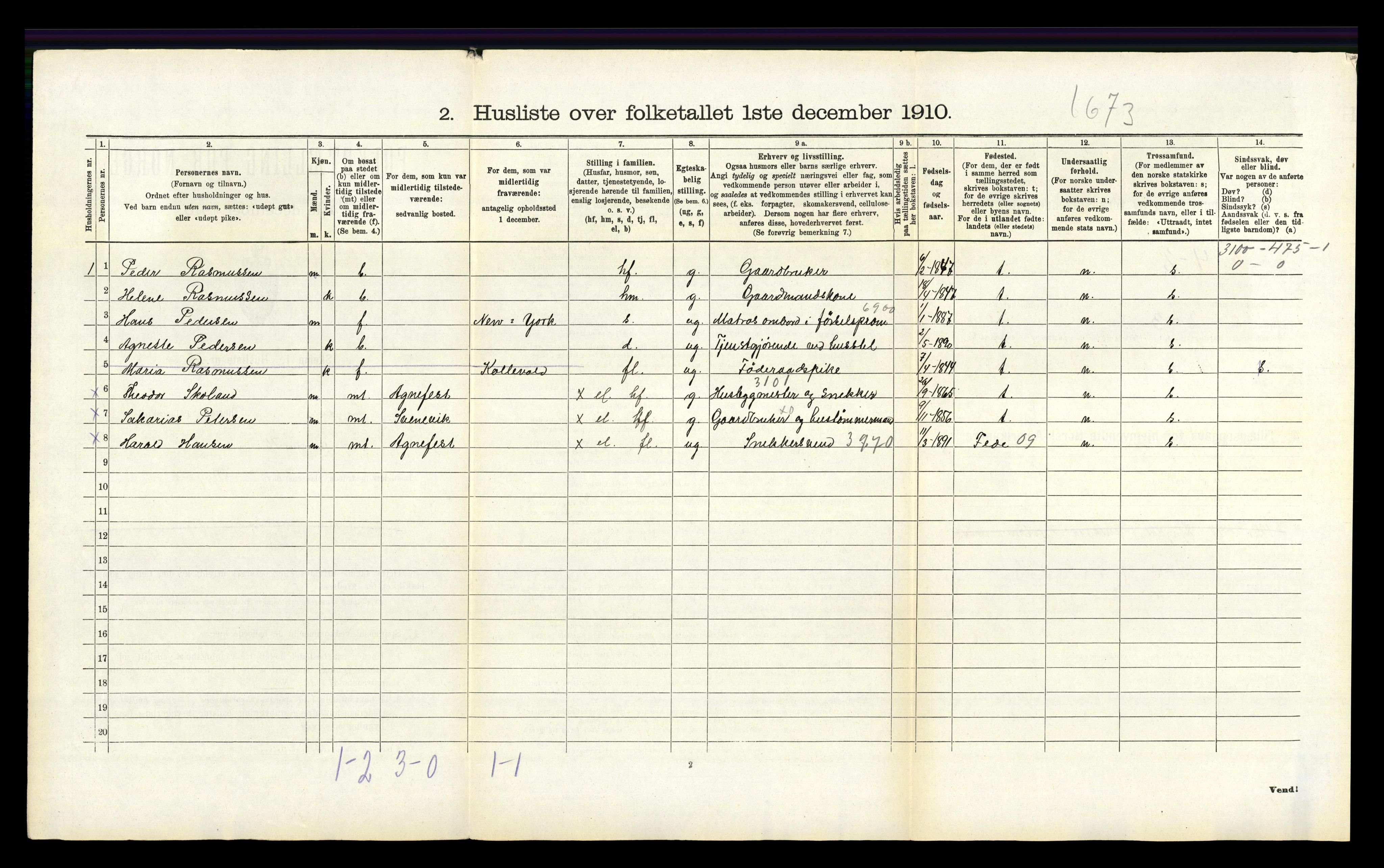 RA, 1910 census for Lyngdal, 1910, p. 187