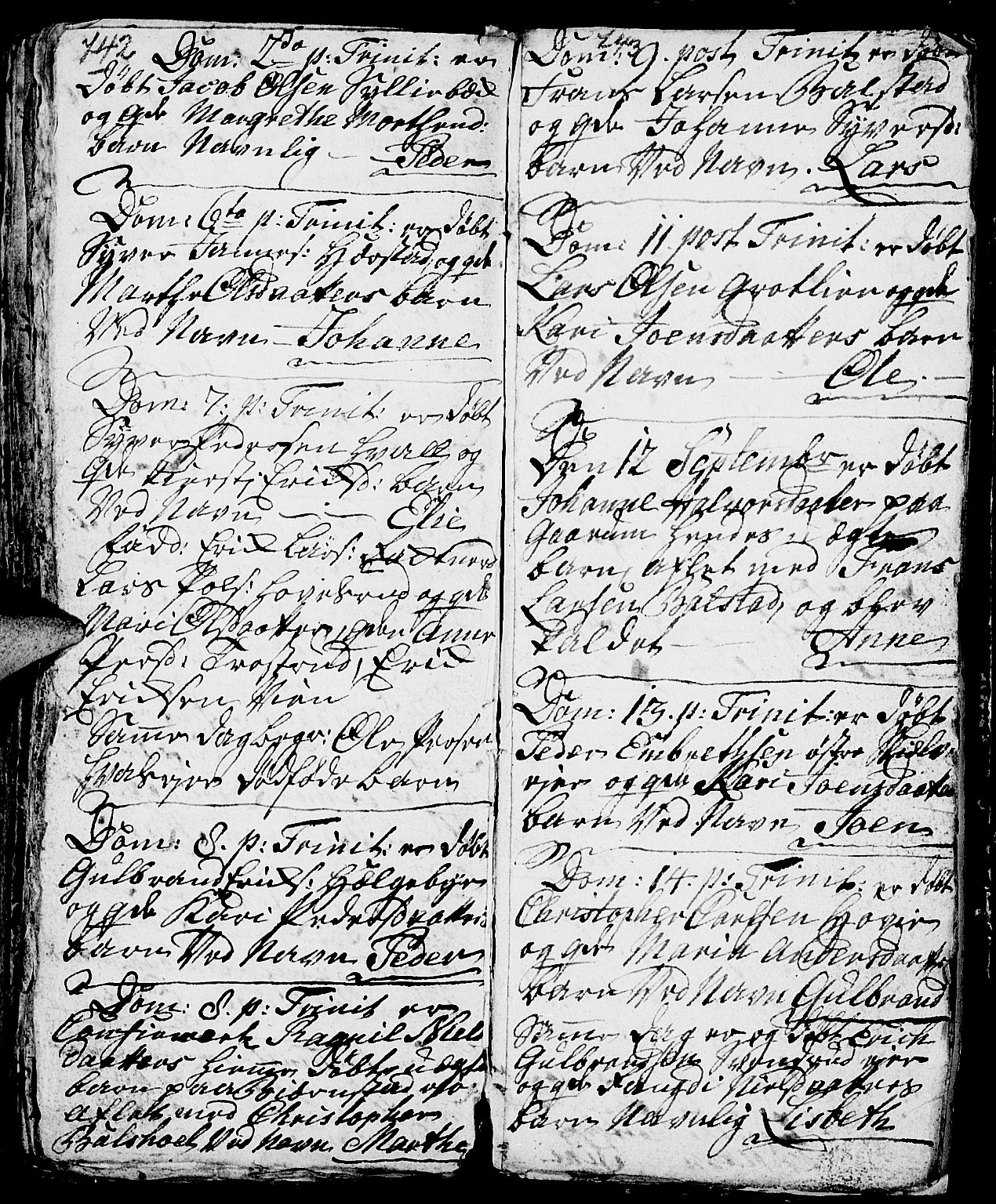 Nes prestekontor, Hedmark, SAH/PREST-020/L/La/L0001: Parish register (copy) no. 1, 1663-1784, p. 742-743