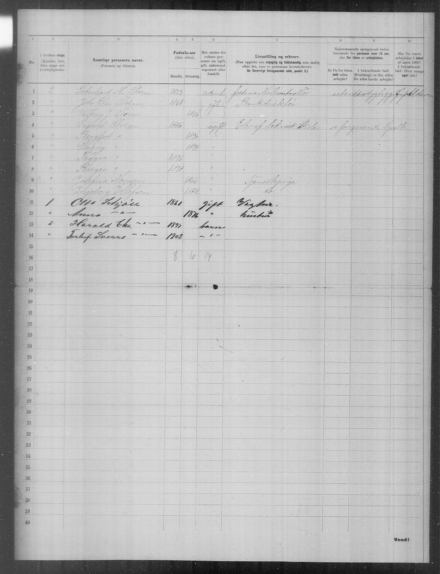 OBA, Municipal Census 1903 for Kristiania, 1903, p. 22374