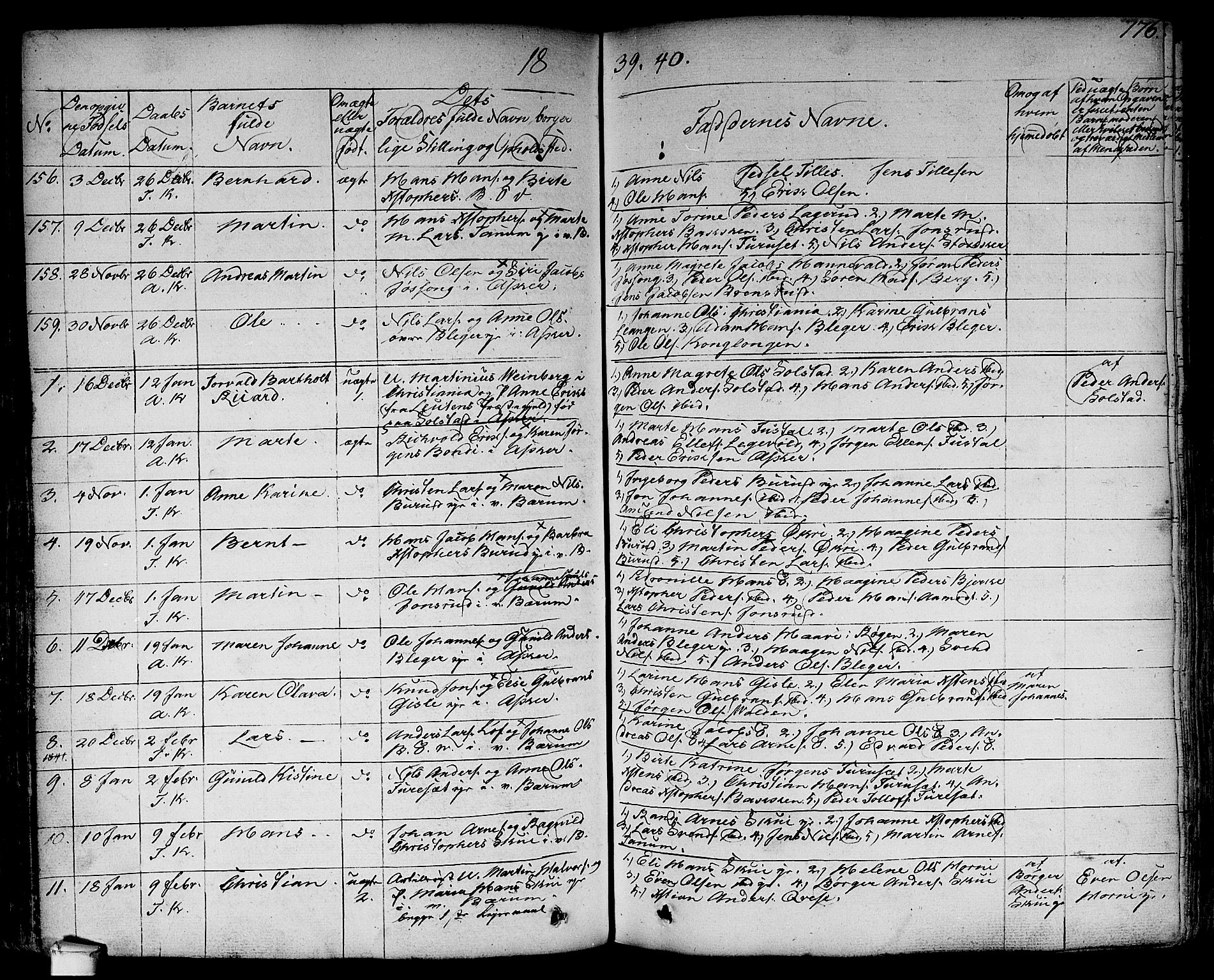 Asker prestekontor Kirkebøker, SAO/A-10256a/F/Fa/L0007: Parish register (official) no. I 7, 1825-1864, p. 176