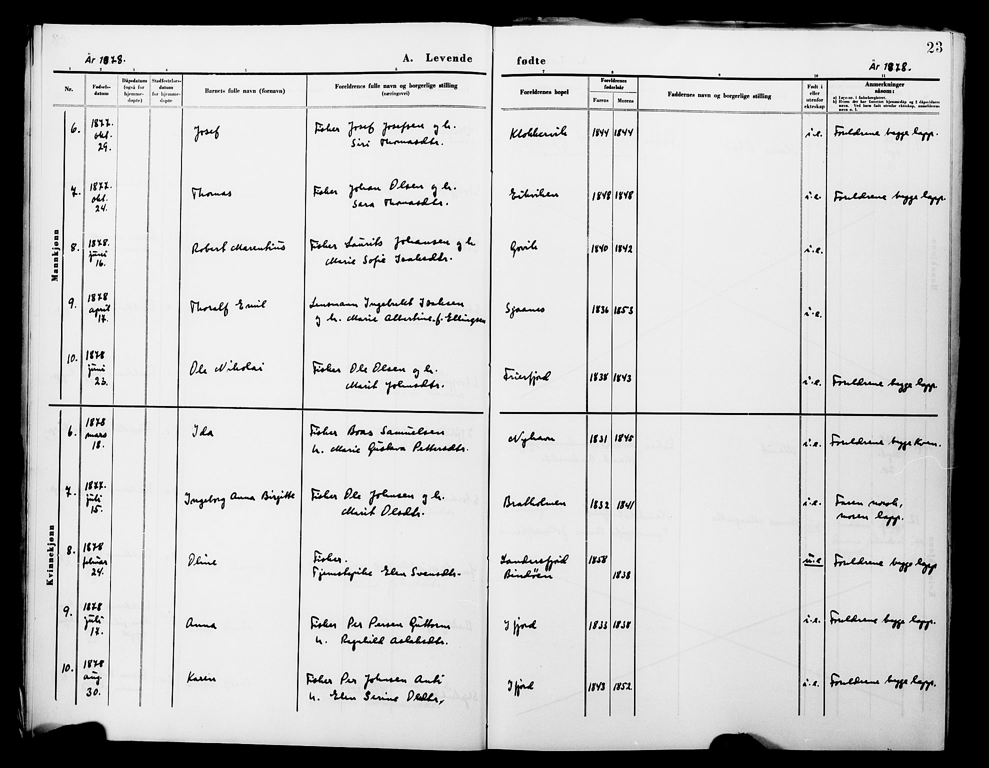 Lebesby sokneprestkontor, AV/SATØ-S-1353/H/Ha/L0004kirke: Parish register (official) no. 4, 1870-1902, p. 23