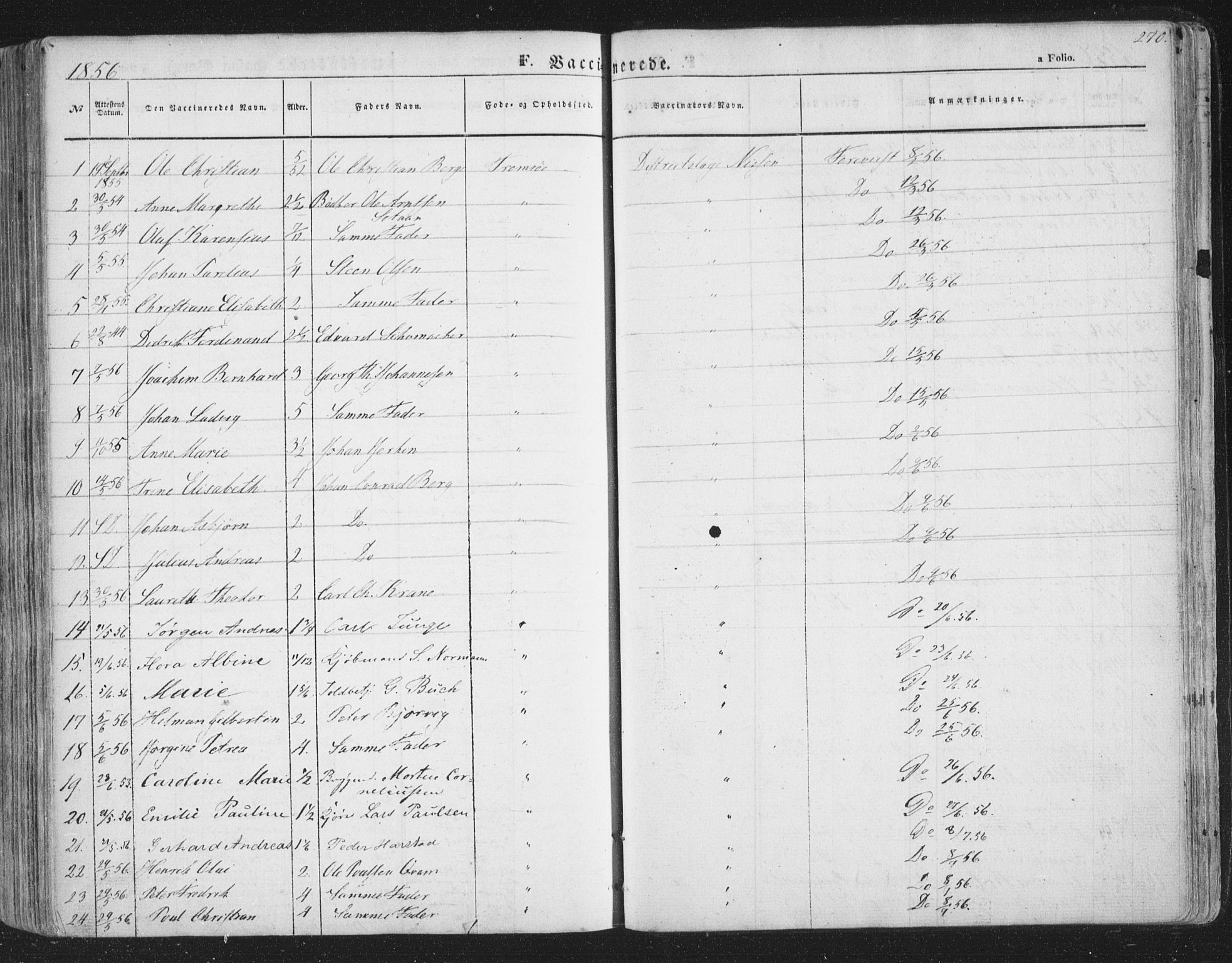 Tromsø sokneprestkontor/stiftsprosti/domprosti, SATØ/S-1343/G/Ga/L0011kirke: Parish register (official) no. 11, 1856-1865, p. 270