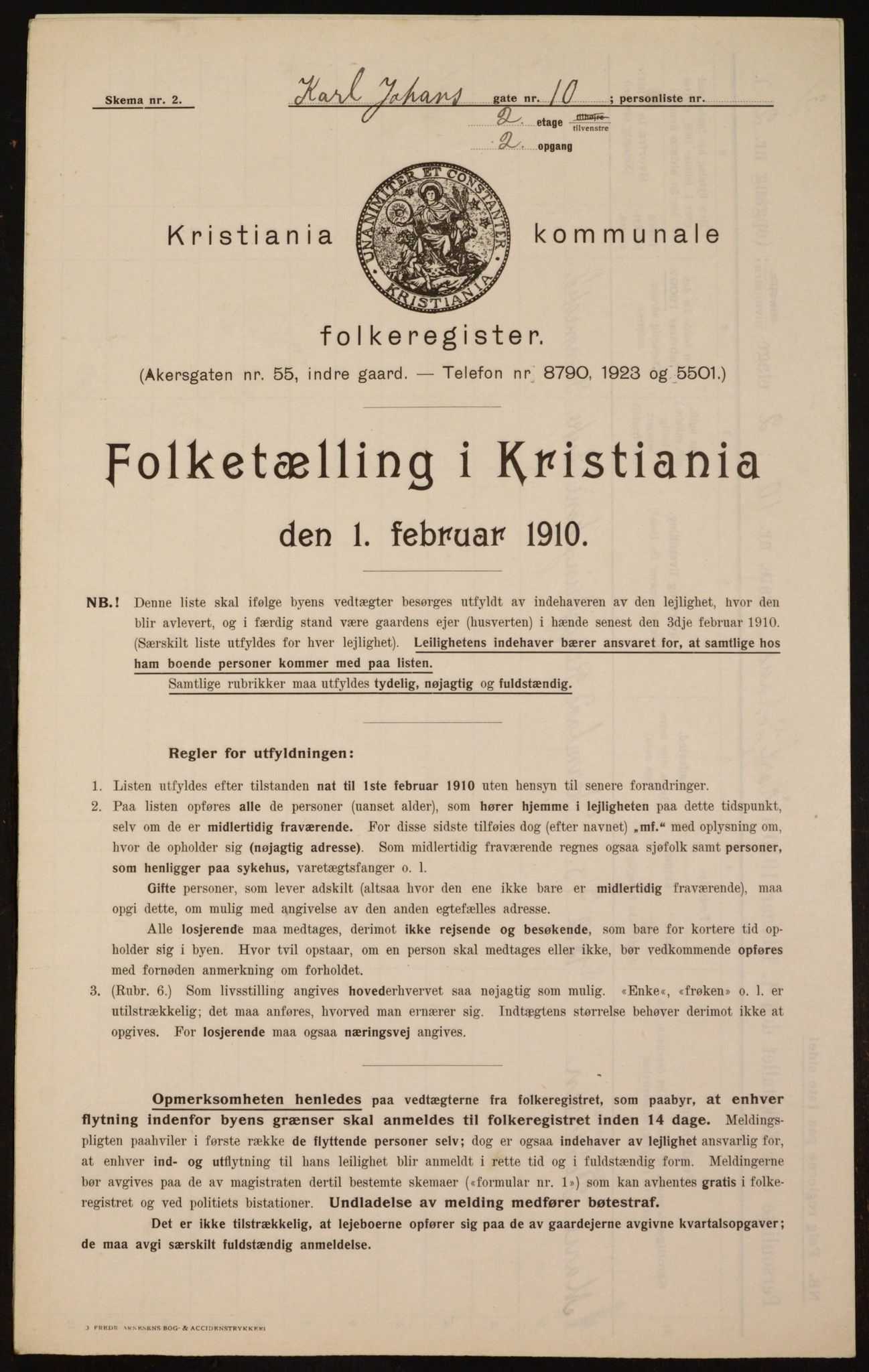 OBA, Municipal Census 1910 for Kristiania, 1910, p. 47336