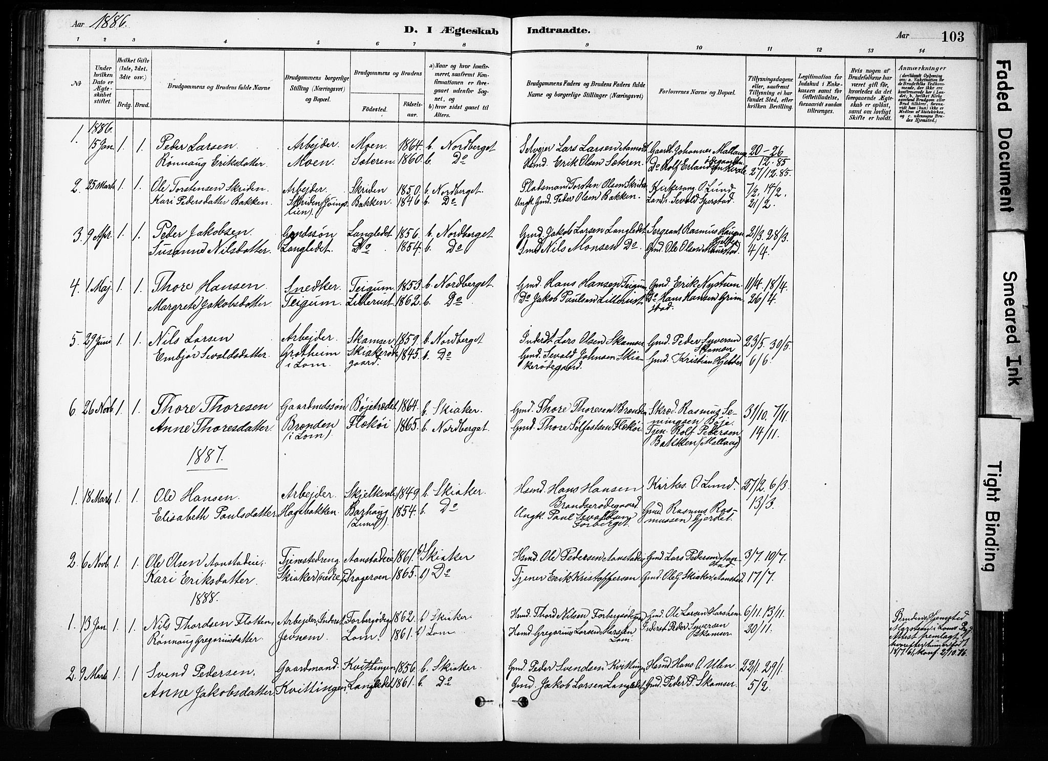 Skjåk prestekontor, SAH/PREST-072/H/Ha/Haa/L0004: Parish register (official) no. 4, 1880-1904, p. 103