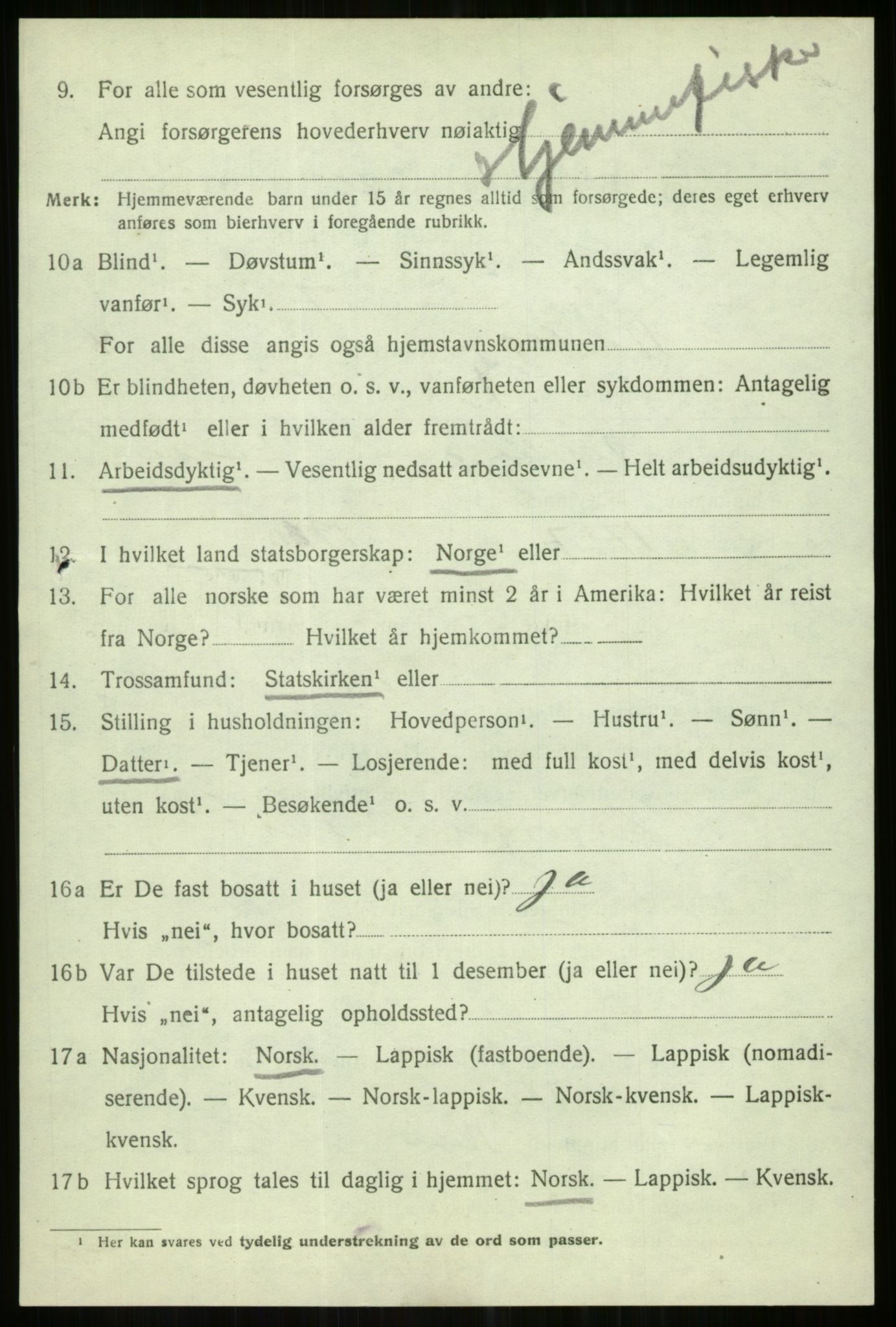 SATØ, 1920 census for Karlsøy, 1920, p. 2034