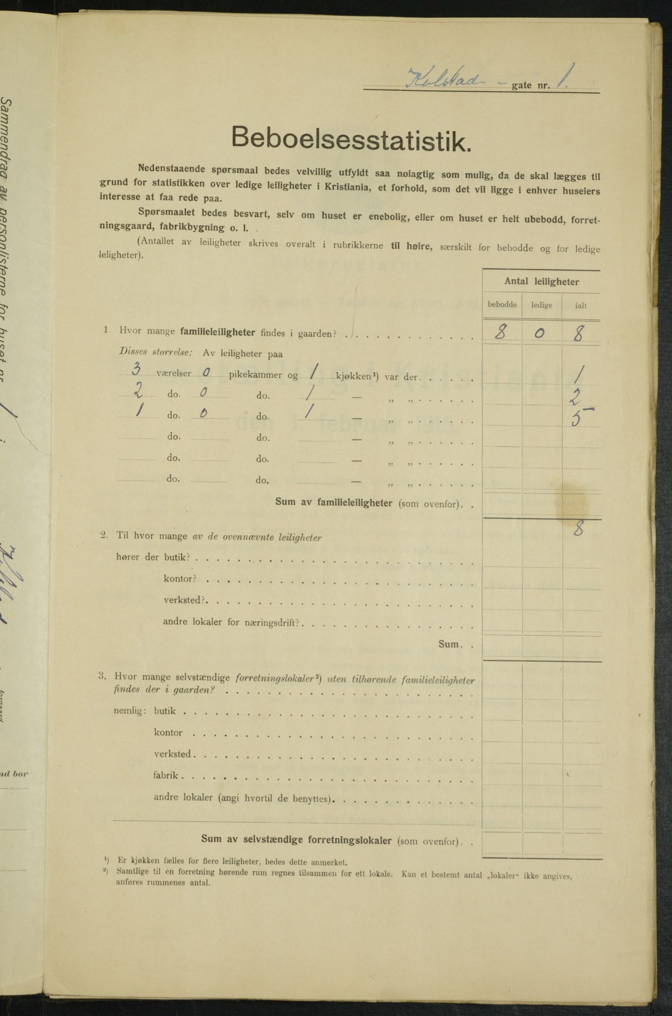 OBA, Municipal Census 1915 for Kristiania, 1915, p. 51685