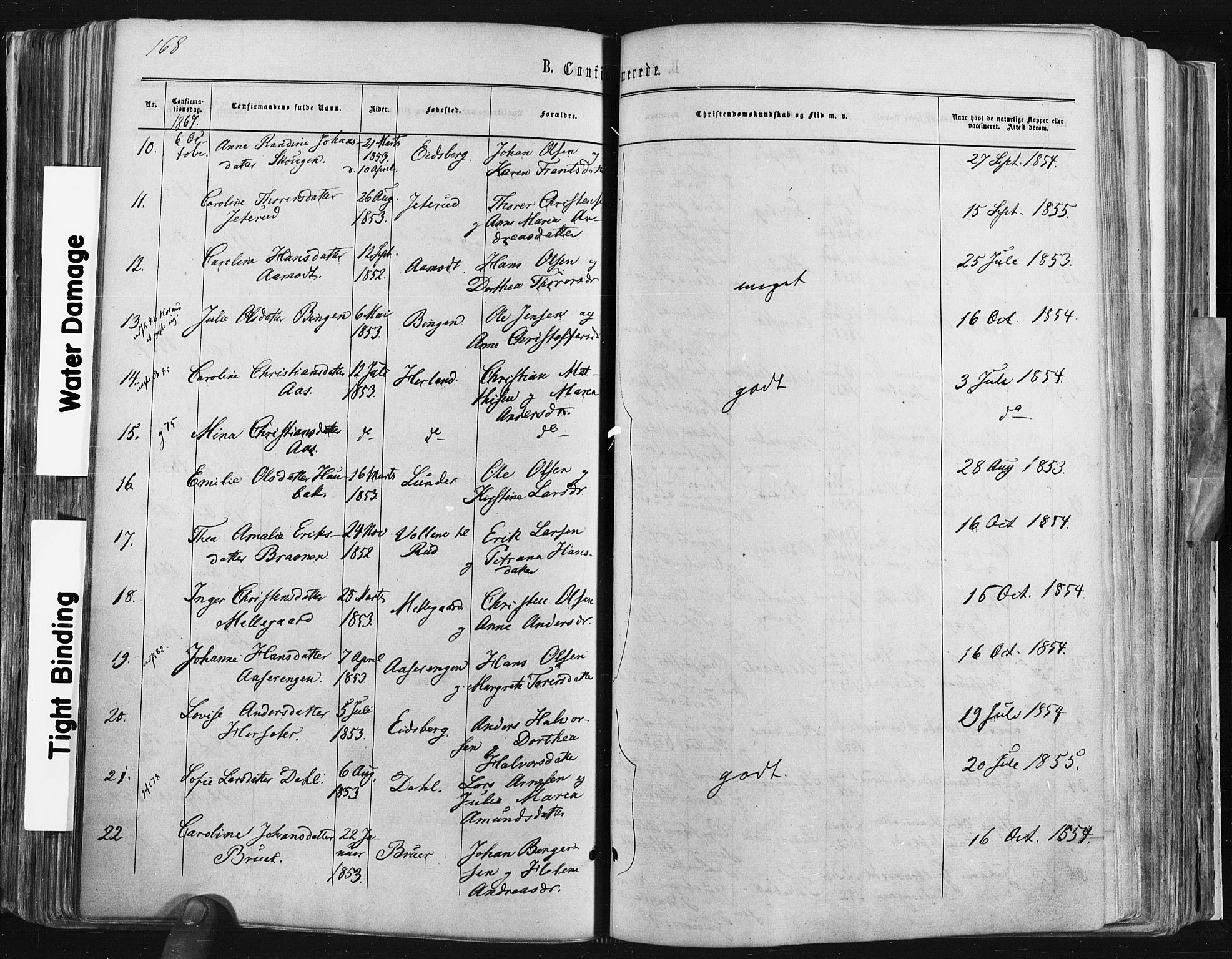 Trøgstad prestekontor Kirkebøker, SAO/A-10925/F/Fa/L0009: Parish register (official) no. I 9, 1865-1877, p. 168