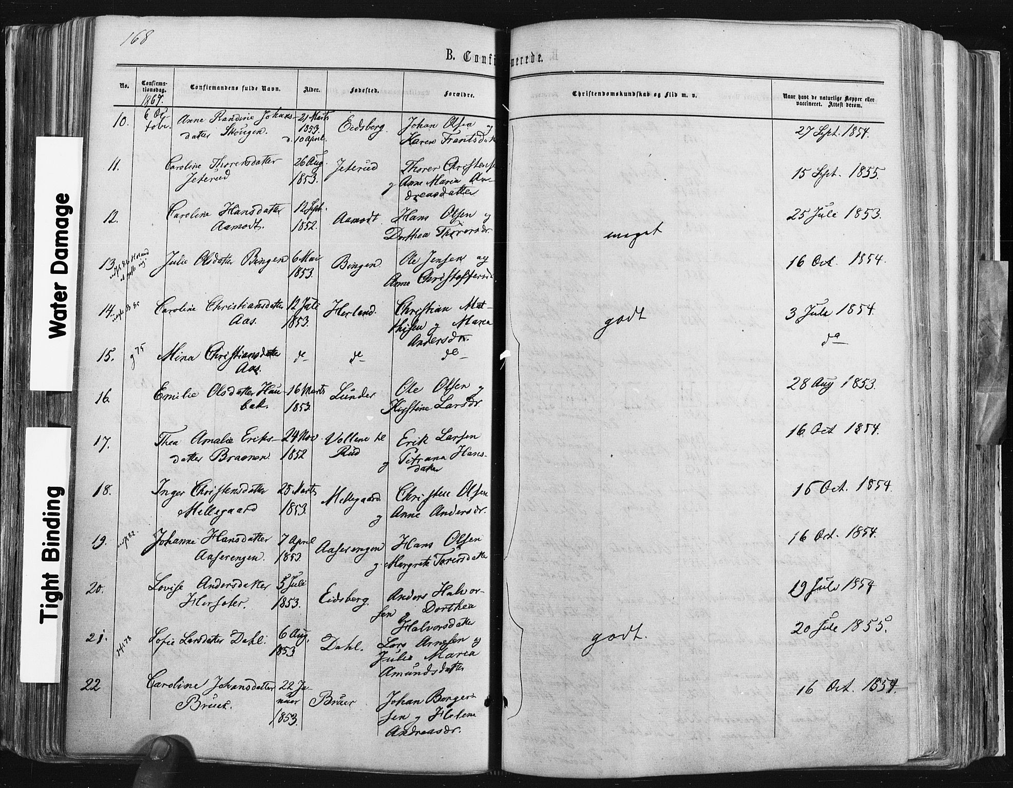 Trøgstad prestekontor Kirkebøker, AV/SAO-A-10925/F/Fa/L0009: Parish register (official) no. I 9, 1865-1877, p. 168