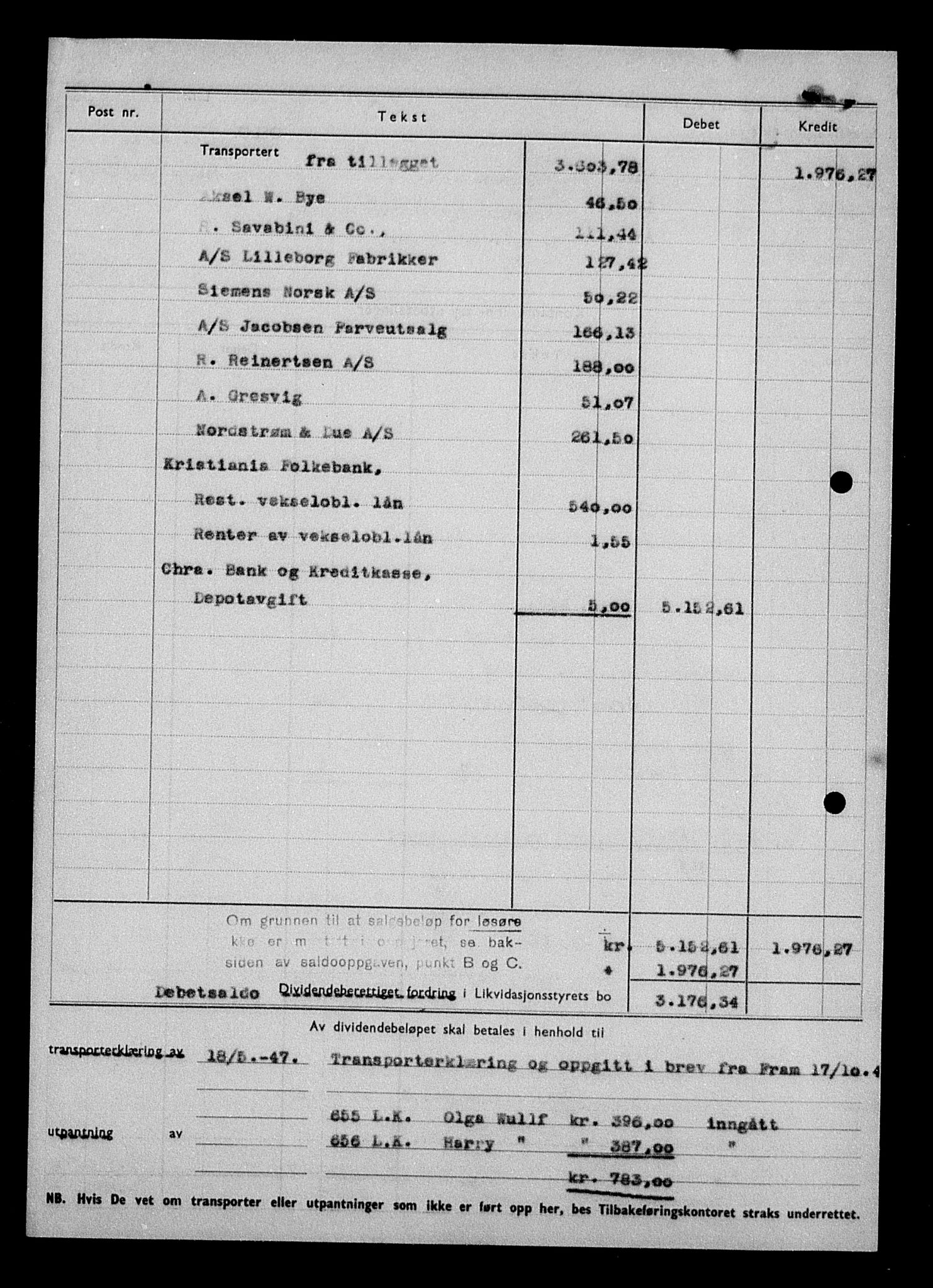 Justisdepartementet, Tilbakeføringskontoret for inndratte formuer, AV/RA-S-1564/H/Hc/Hcc/L0988: --, 1945-1947, p. 8