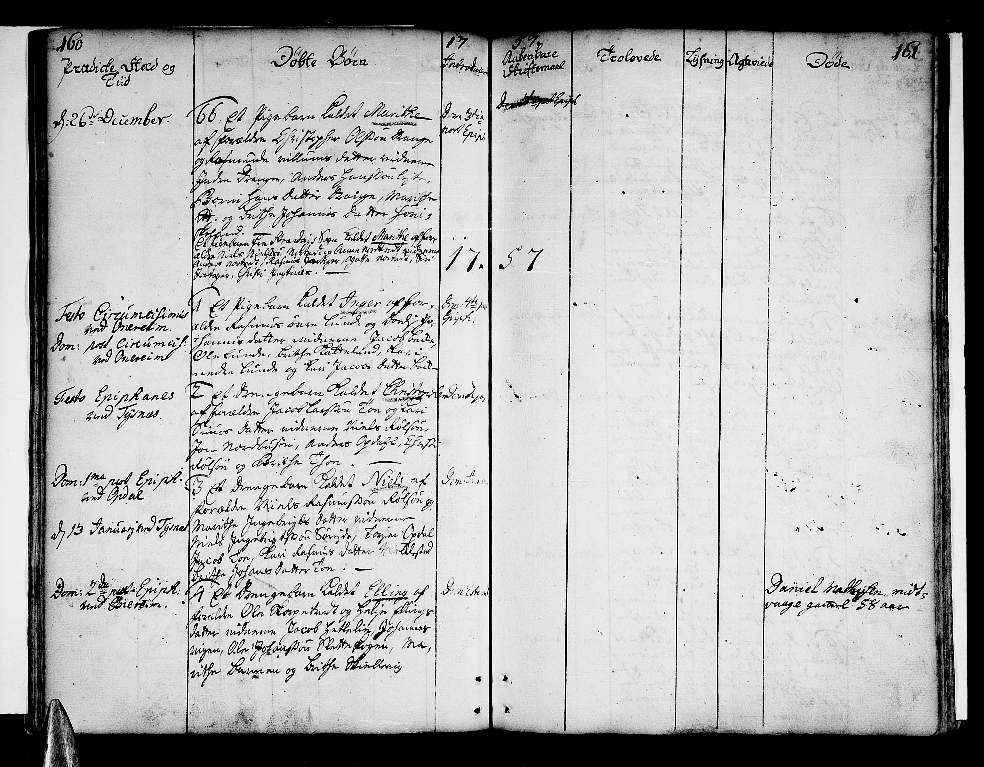Tysnes sokneprestembete, SAB/A-78601/H/Haa: Parish register (official) no. A 4, 1750-1761, p. 160-161