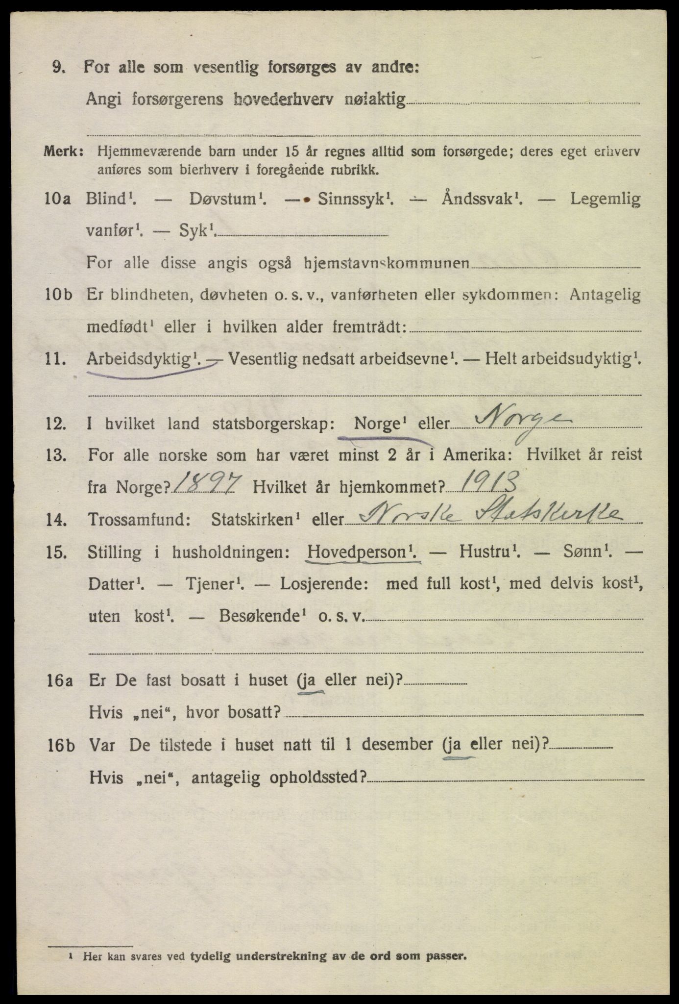 SAK, 1920 census for Oddernes, 1920, p. 6044