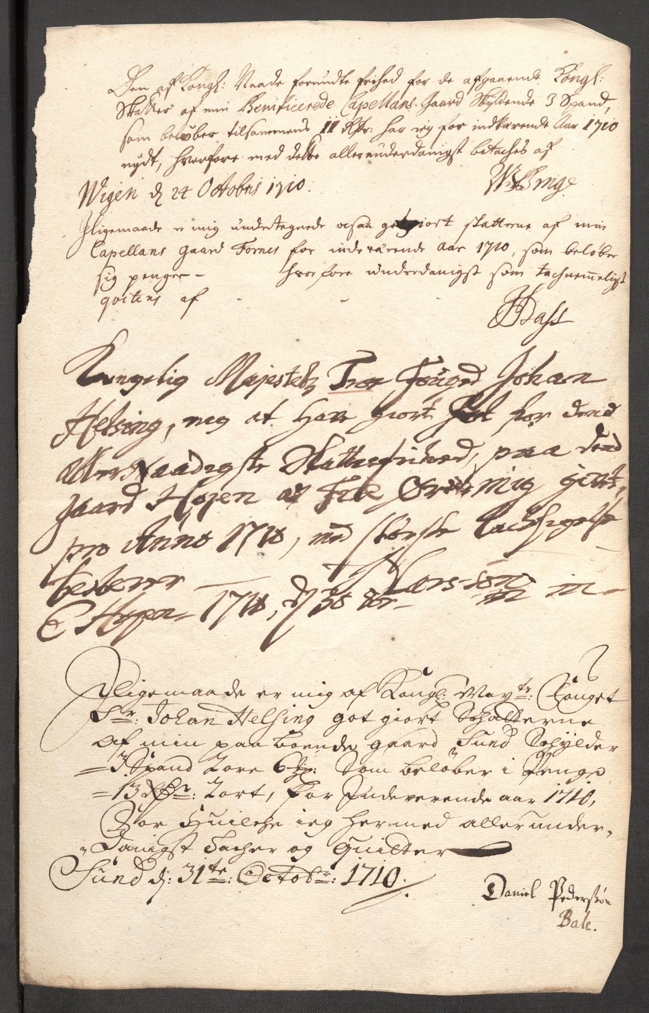 Rentekammeret inntil 1814, Reviderte regnskaper, Fogderegnskap, RA/EA-4092/R63/L4318: Fogderegnskap Inderøy, 1710, p. 183