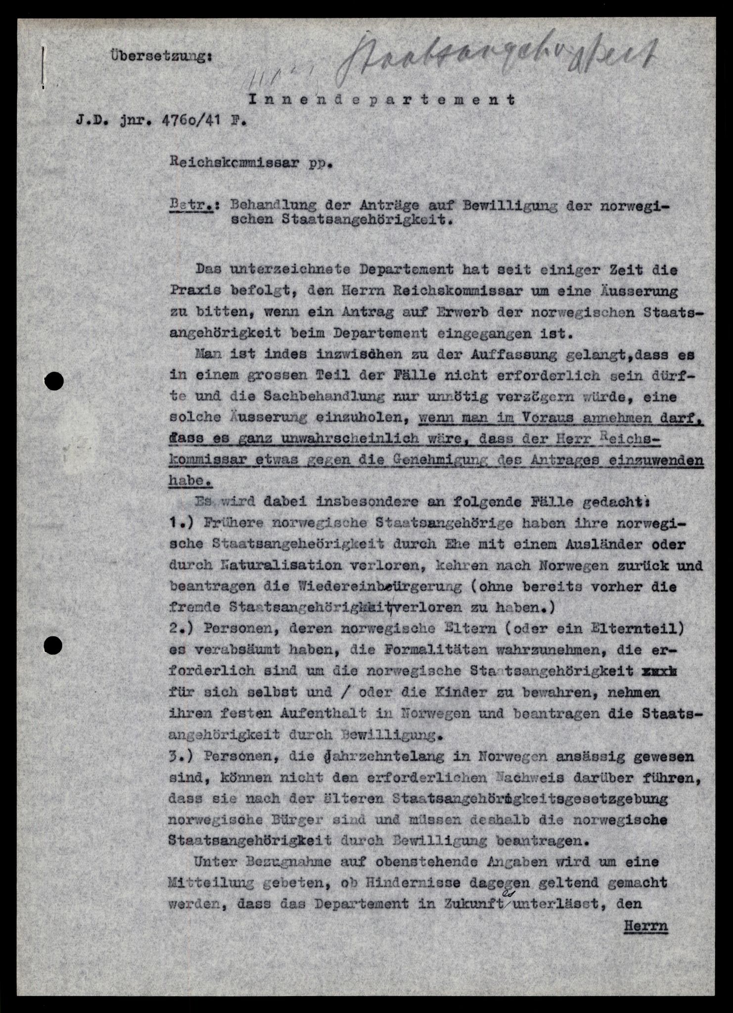 Forsvarets Overkommando. 2 kontor. Arkiv 11.4. Spredte tyske arkivsaker, AV/RA-RAFA-7031/D/Dar/Darb/L0013: Reichskommissariat - Hauptabteilung Vervaltung, 1917-1942, p. 1425