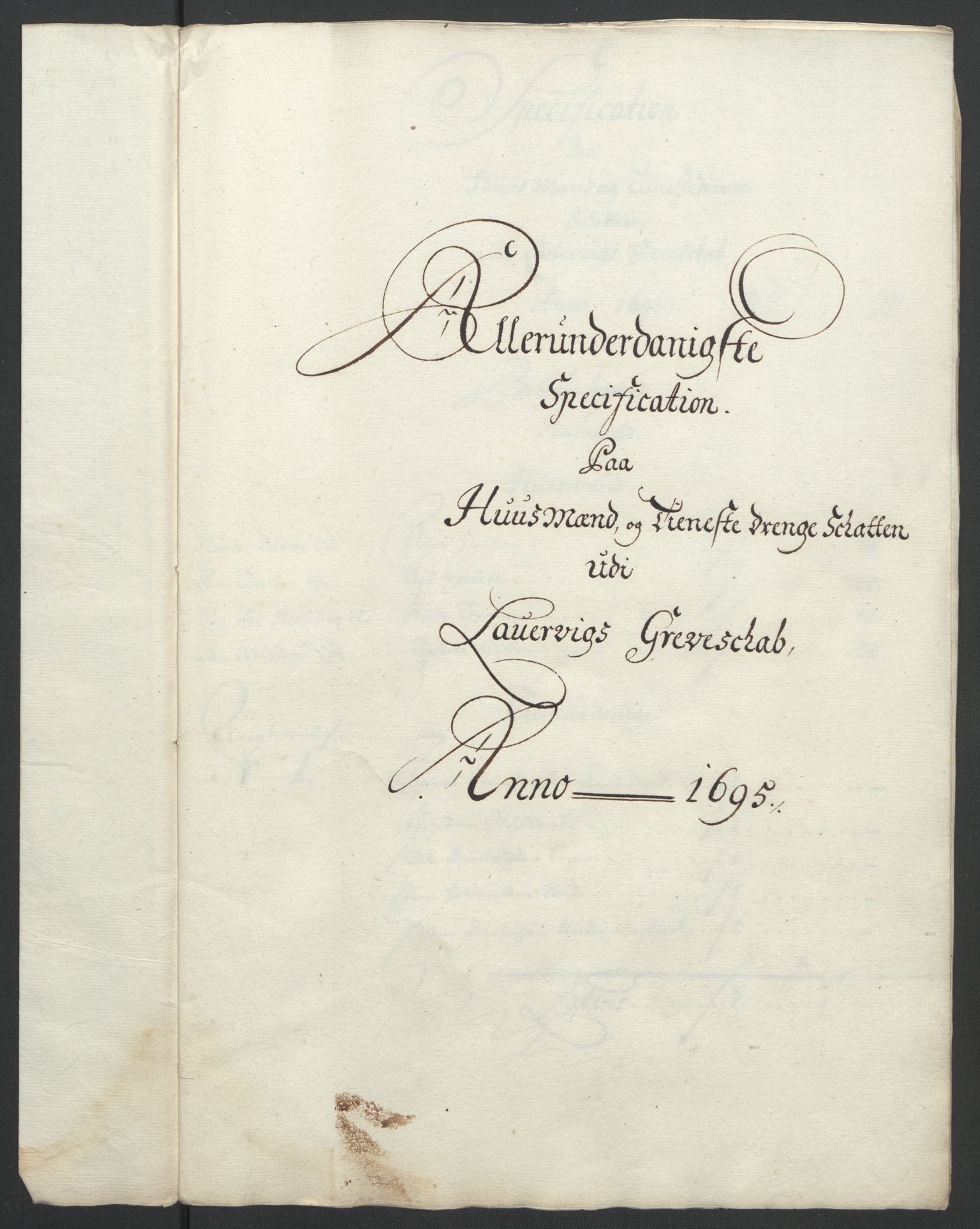 Rentekammeret inntil 1814, Reviderte regnskaper, Fogderegnskap, RA/EA-4092/R33/L1974: Fogderegnskap Larvik grevskap, 1693-1695, p. 259