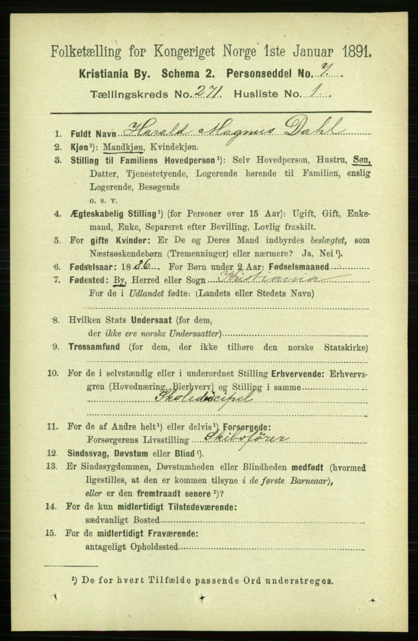 RA, 1891 census for 0301 Kristiania, 1891, p. 164574