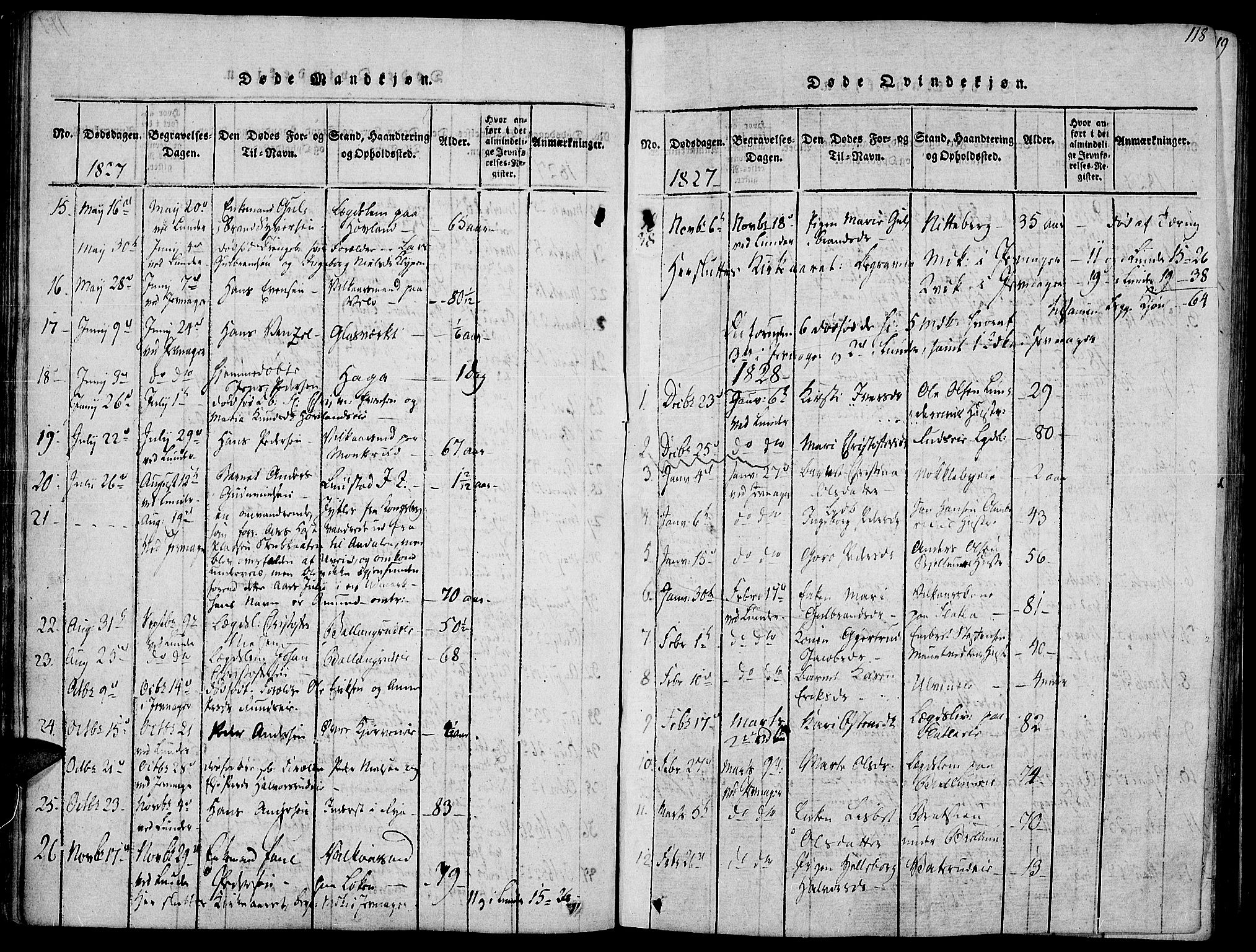 Jevnaker prestekontor, AV/SAH-PREST-116/H/Ha/Haa/L0005: Parish register (official) no. 5, 1815-1837, p. 118