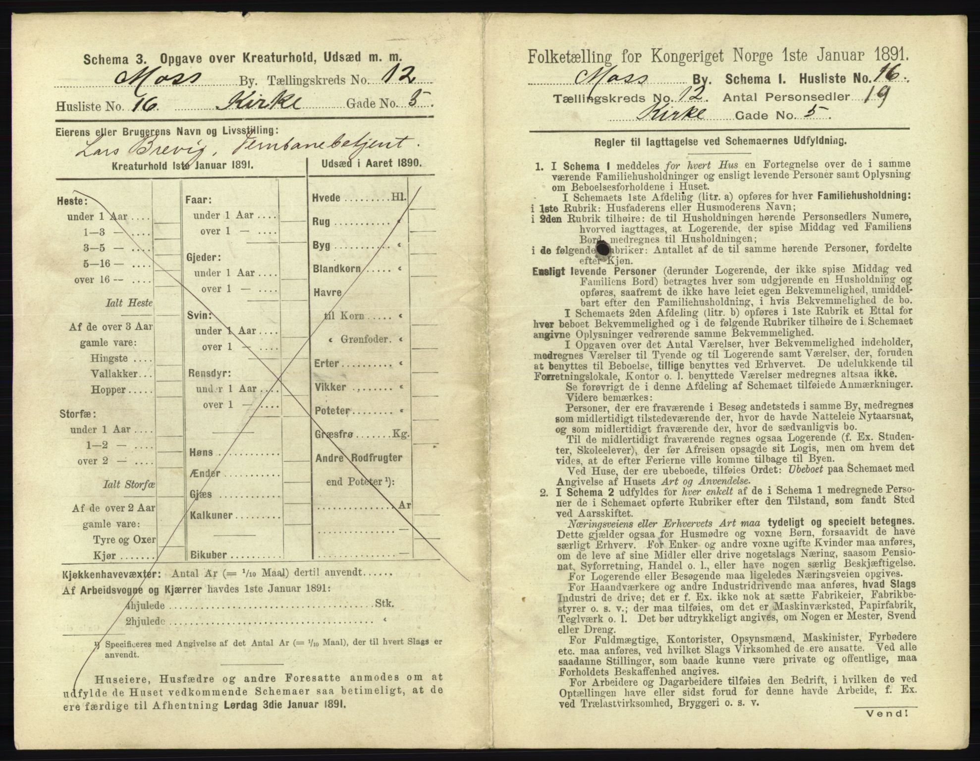 RA, 1891 census for 0104 Moss, 1891, p. 842