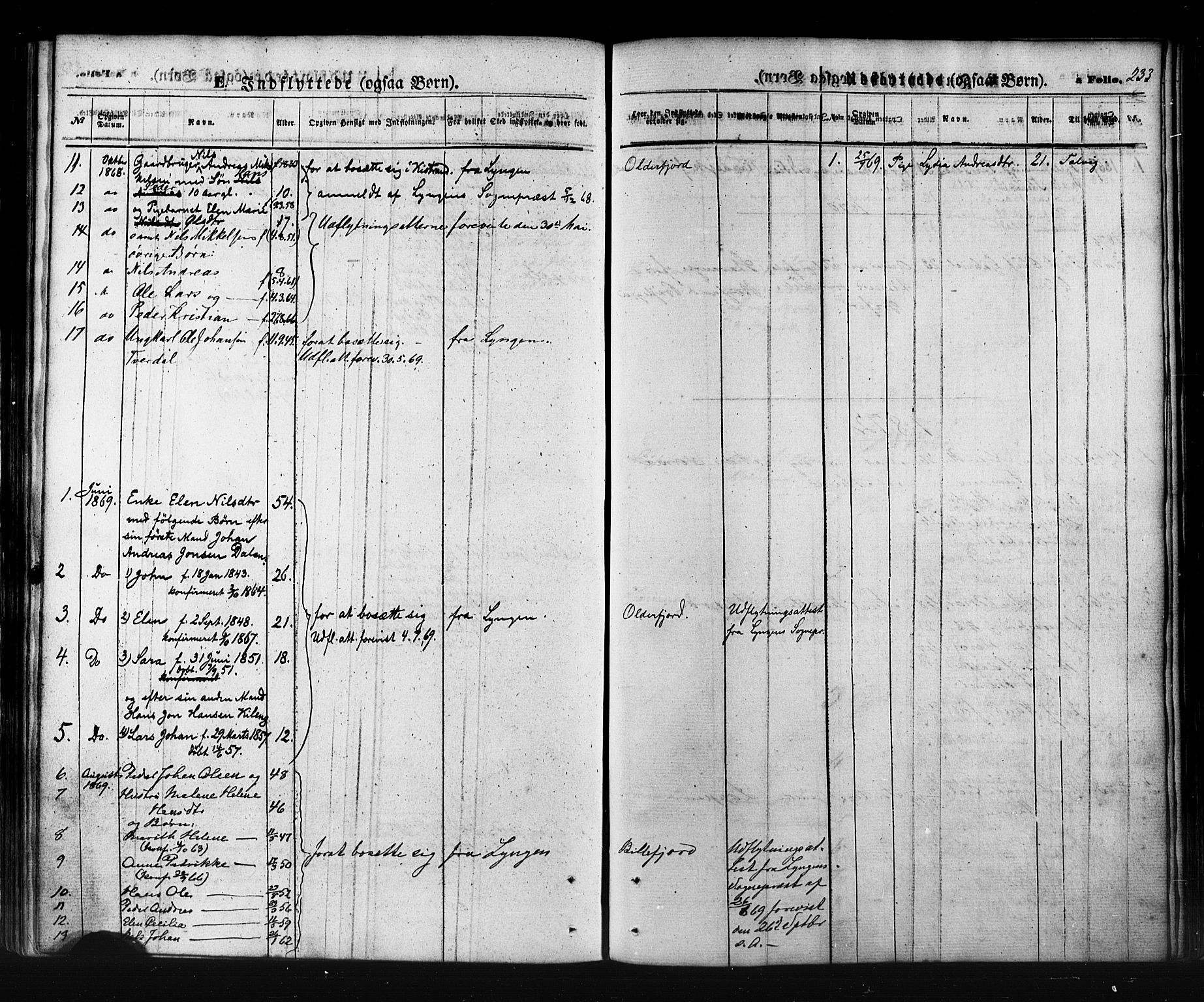 Kistrand/Porsanger sokneprestembete, AV/SATØ-S-1351/H/Ha/L0005.kirke: Parish register (official) no. 5, 1860-1874, p. 233