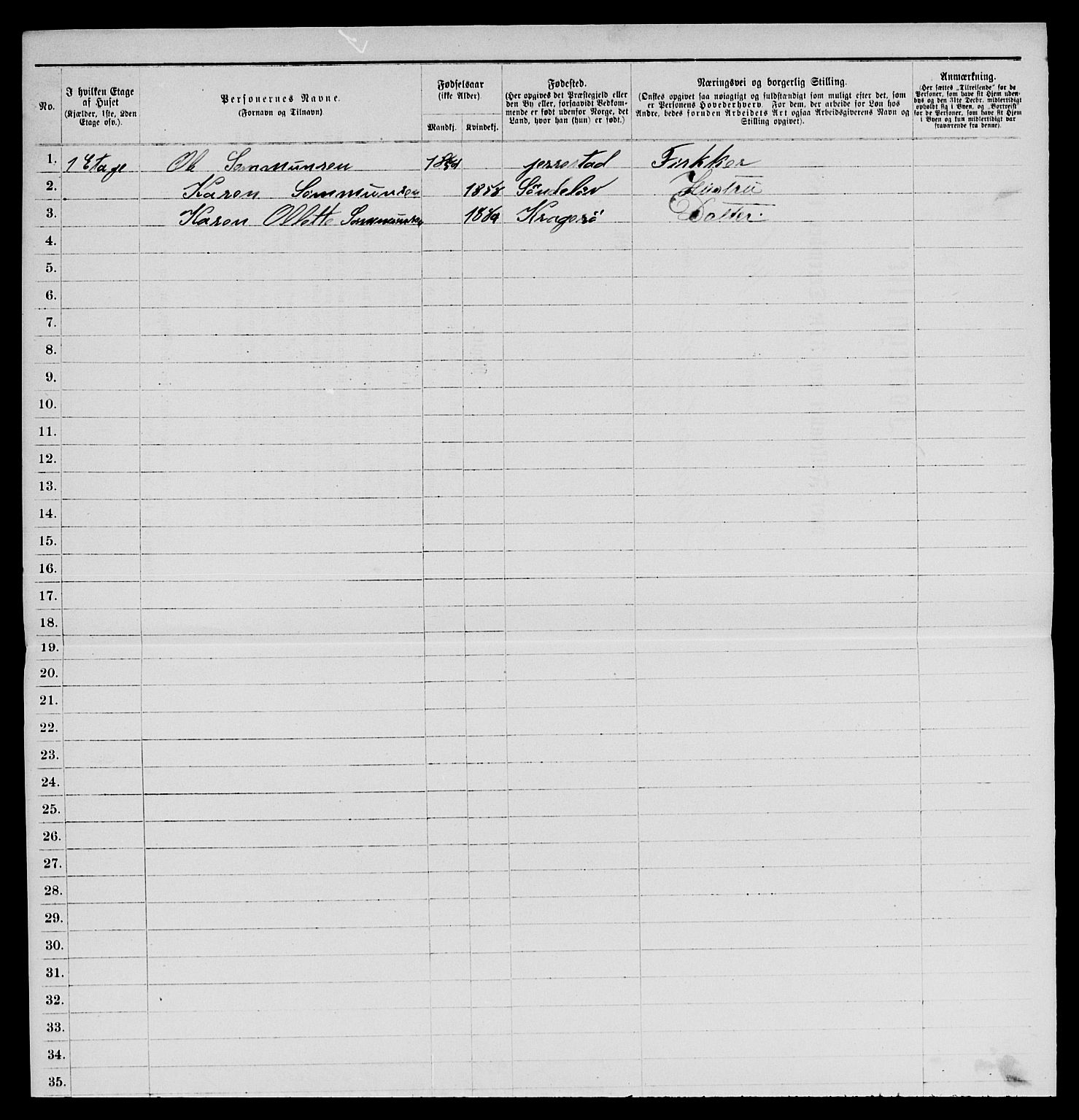 SAKO, 1885 census for 0801 Kragerø, 1885, p. 242