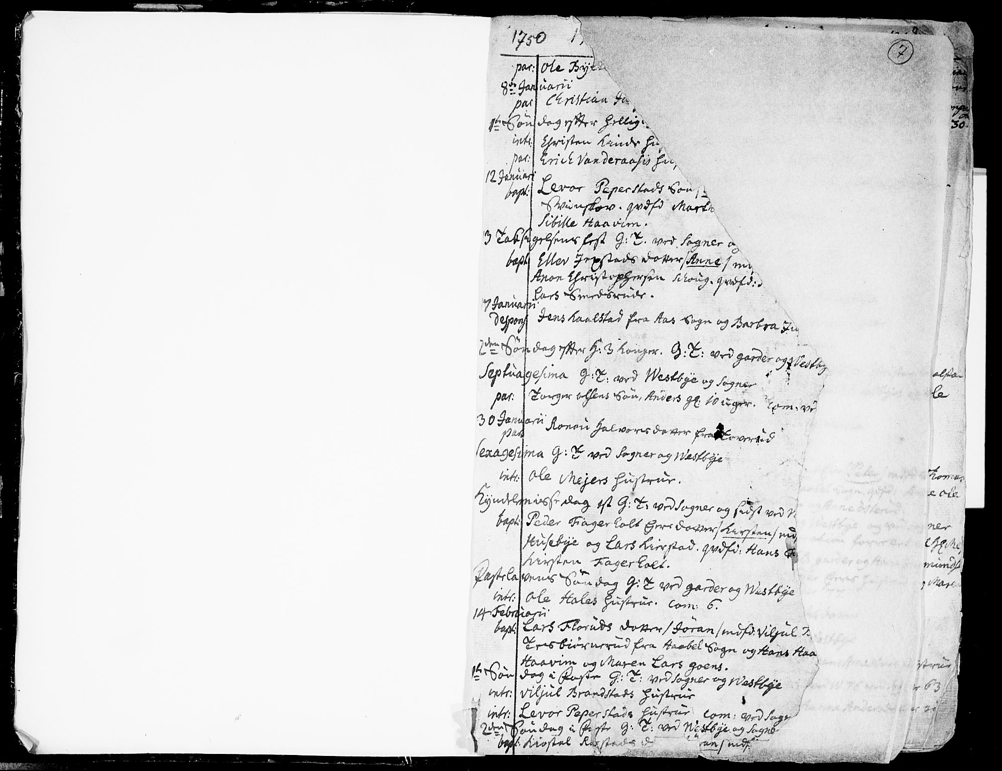 Vestby prestekontor Kirkebøker, SAO/A-10893/F/Fa/L0002: Parish register (official) no. I 2, 1750-1779, p. 7