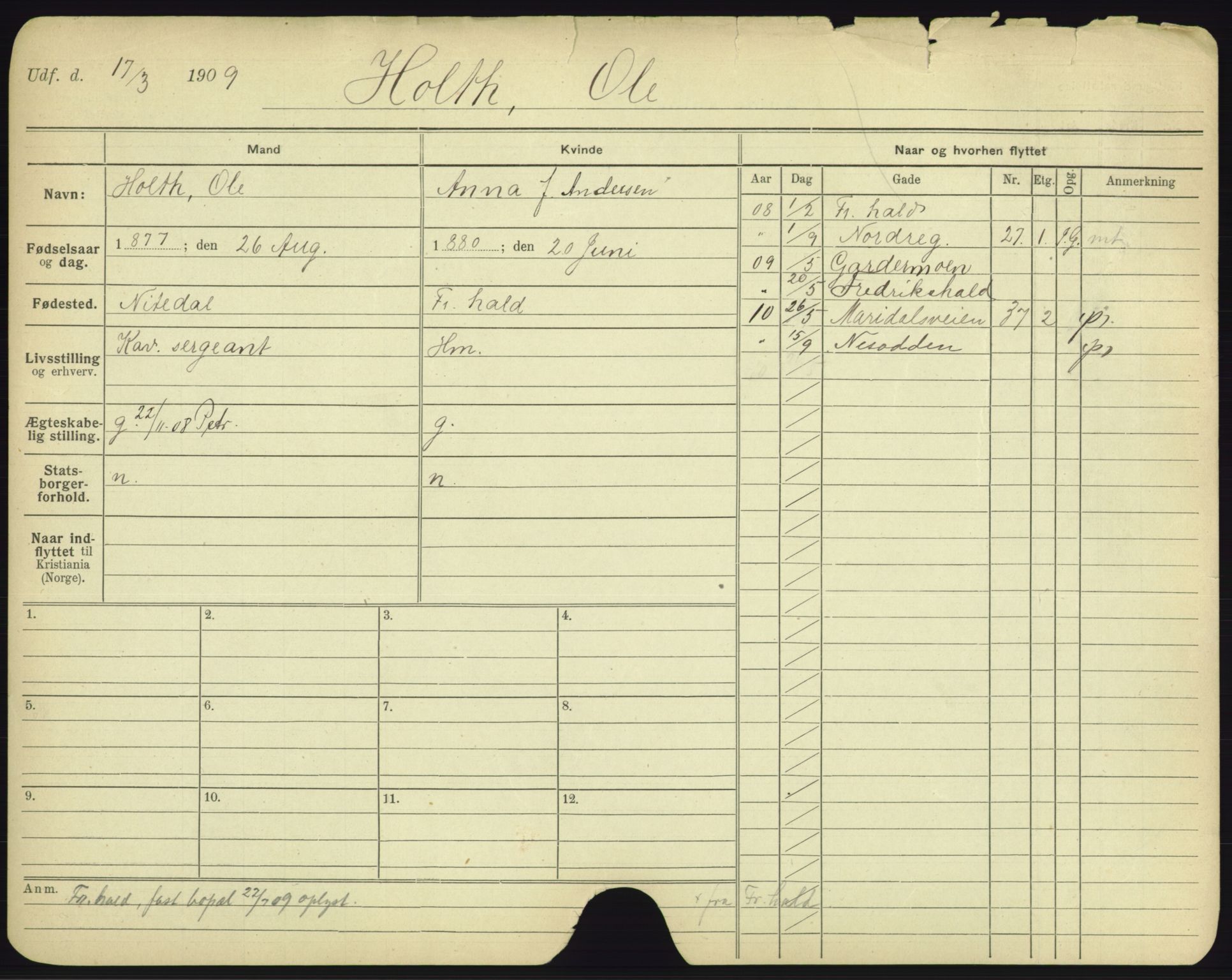 Oslo folkeregister, Registerkort, AV/SAO-A-11715/F/Fa/Fac/L0004: Menn, 1906-1914, p. 950a