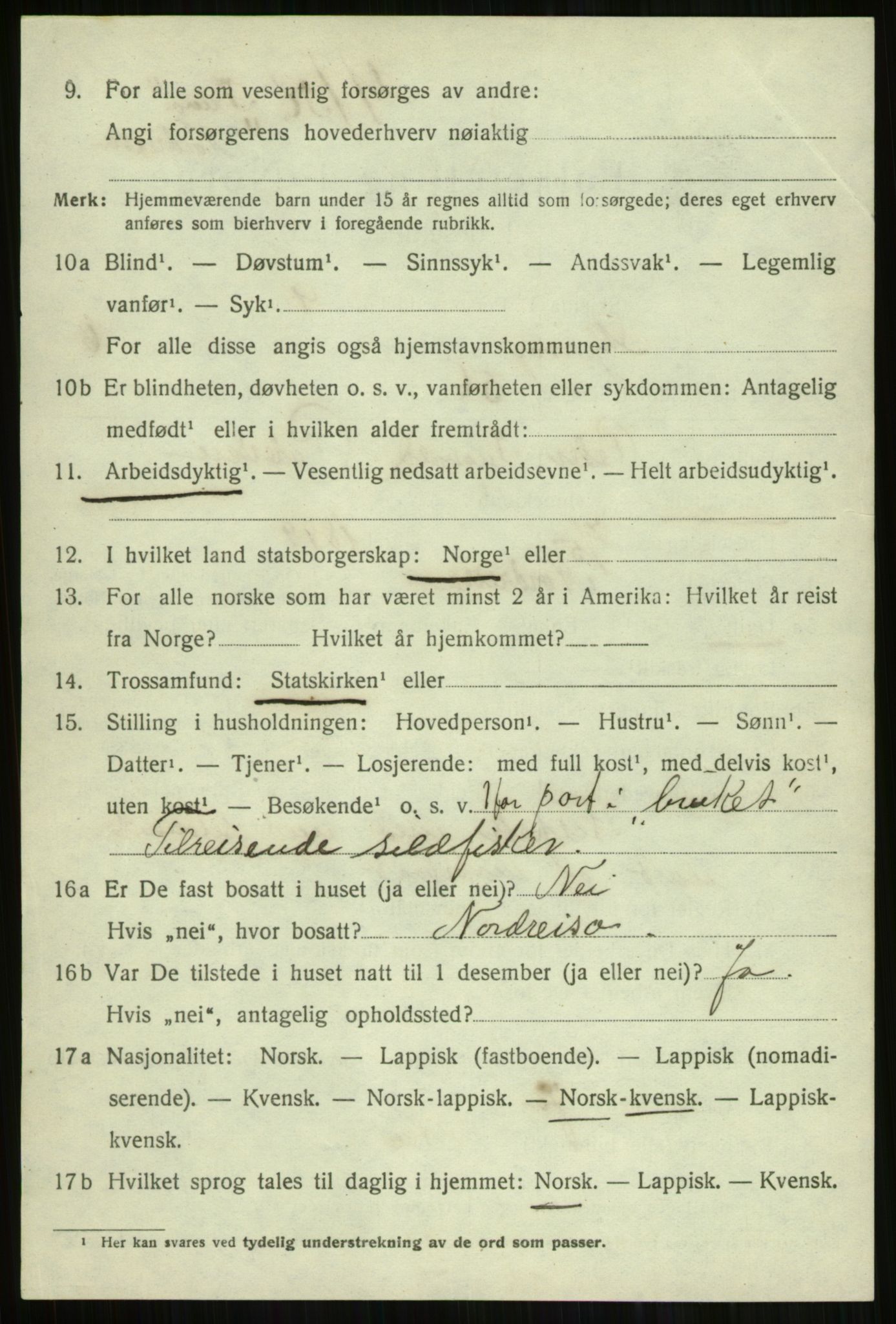 SATØ, 1920 census for Skjervøy, 1920, p. 4274