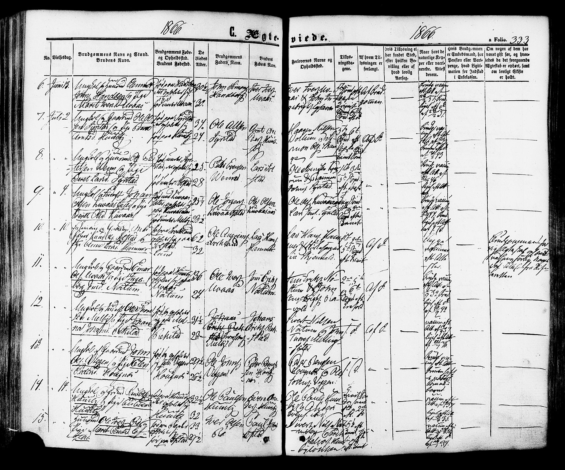 Ministerialprotokoller, klokkerbøker og fødselsregistre - Sør-Trøndelag, SAT/A-1456/665/L0772: Parish register (official) no. 665A07, 1856-1878, p. 333