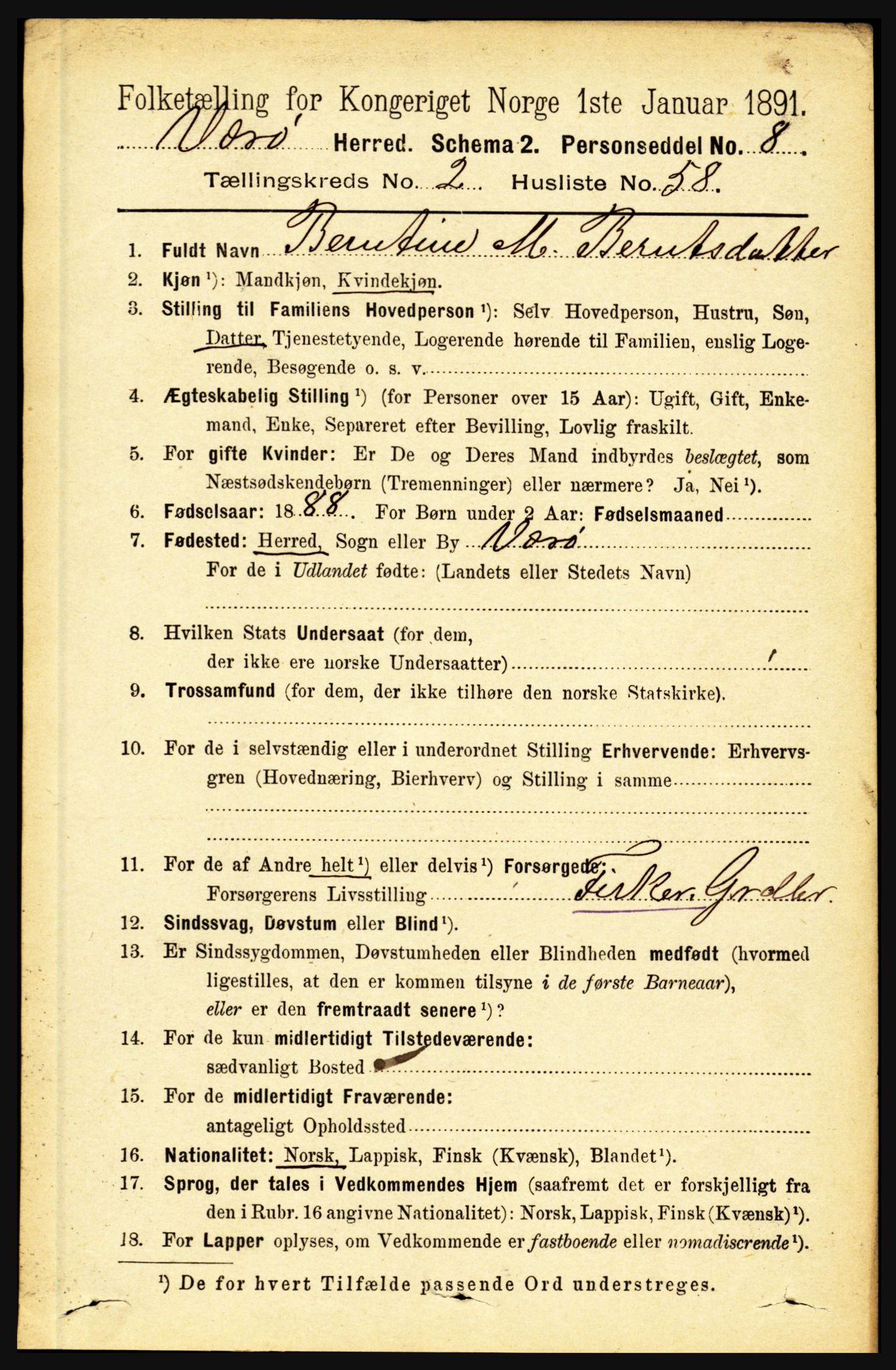 RA, 1891 census for 1857 Værøy, 1891, p. 681