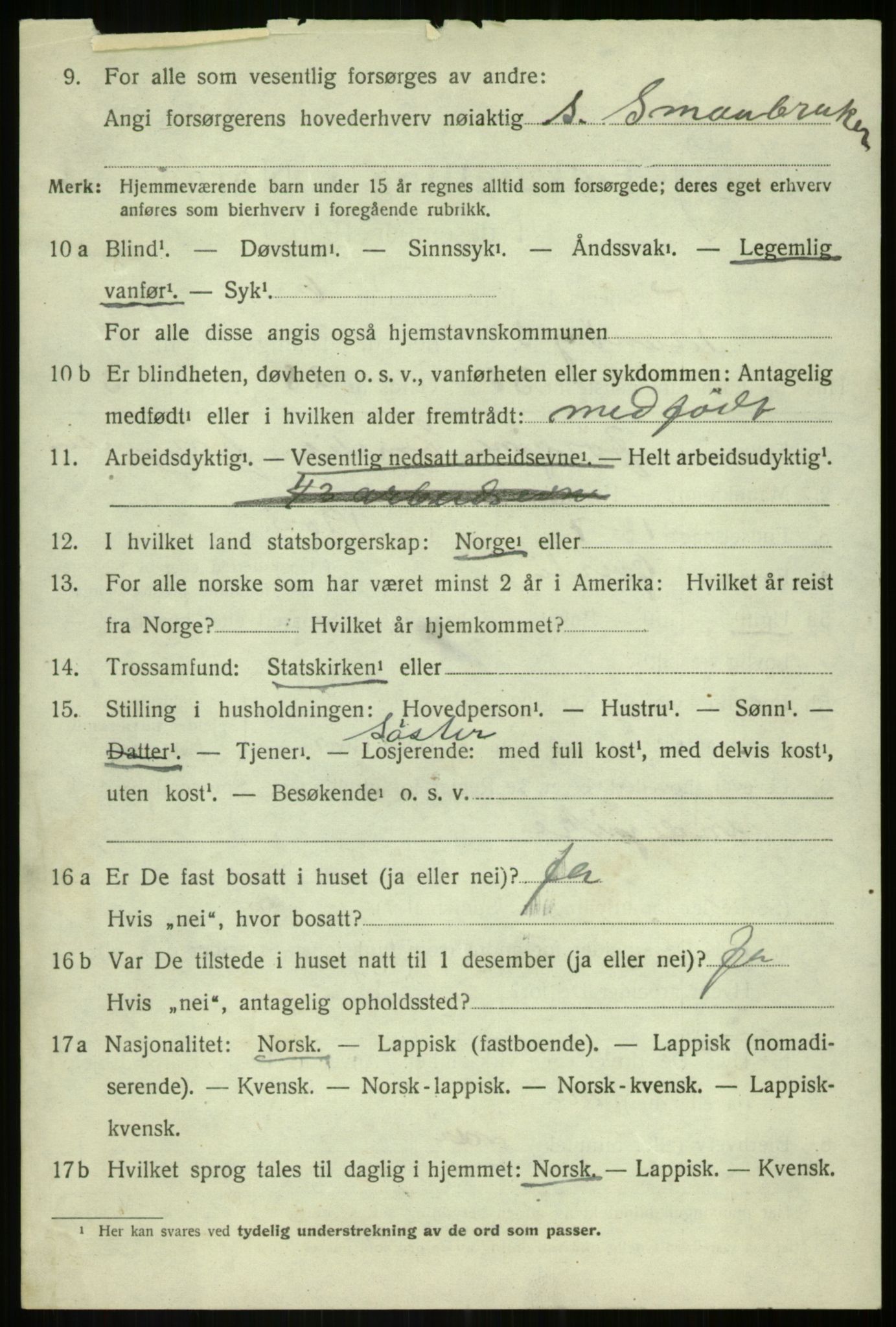 SATØ, 1920 census for Tranøy, 1920, p. 3788