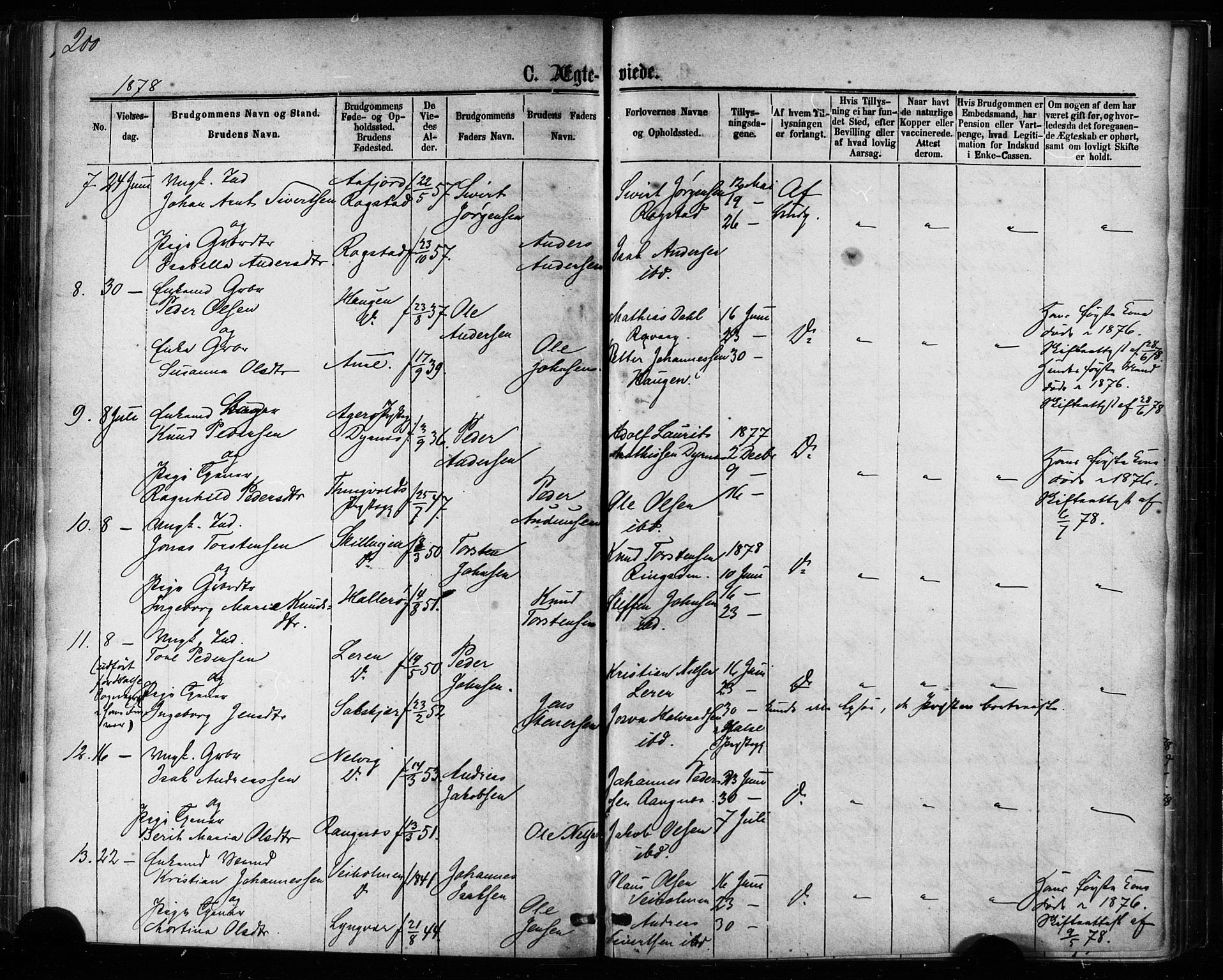 Ministerialprotokoller, klokkerbøker og fødselsregistre - Møre og Romsdal, AV/SAT-A-1454/581/L0938: Parish register (official) no. 581A06, 1873-1879, p. 200