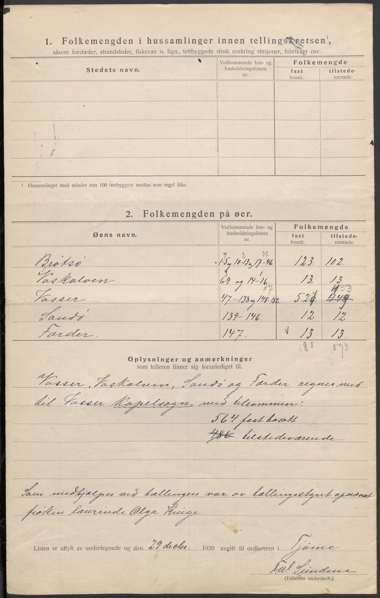 SAKO, 1920 census for Tjøme, 1920, p. 33