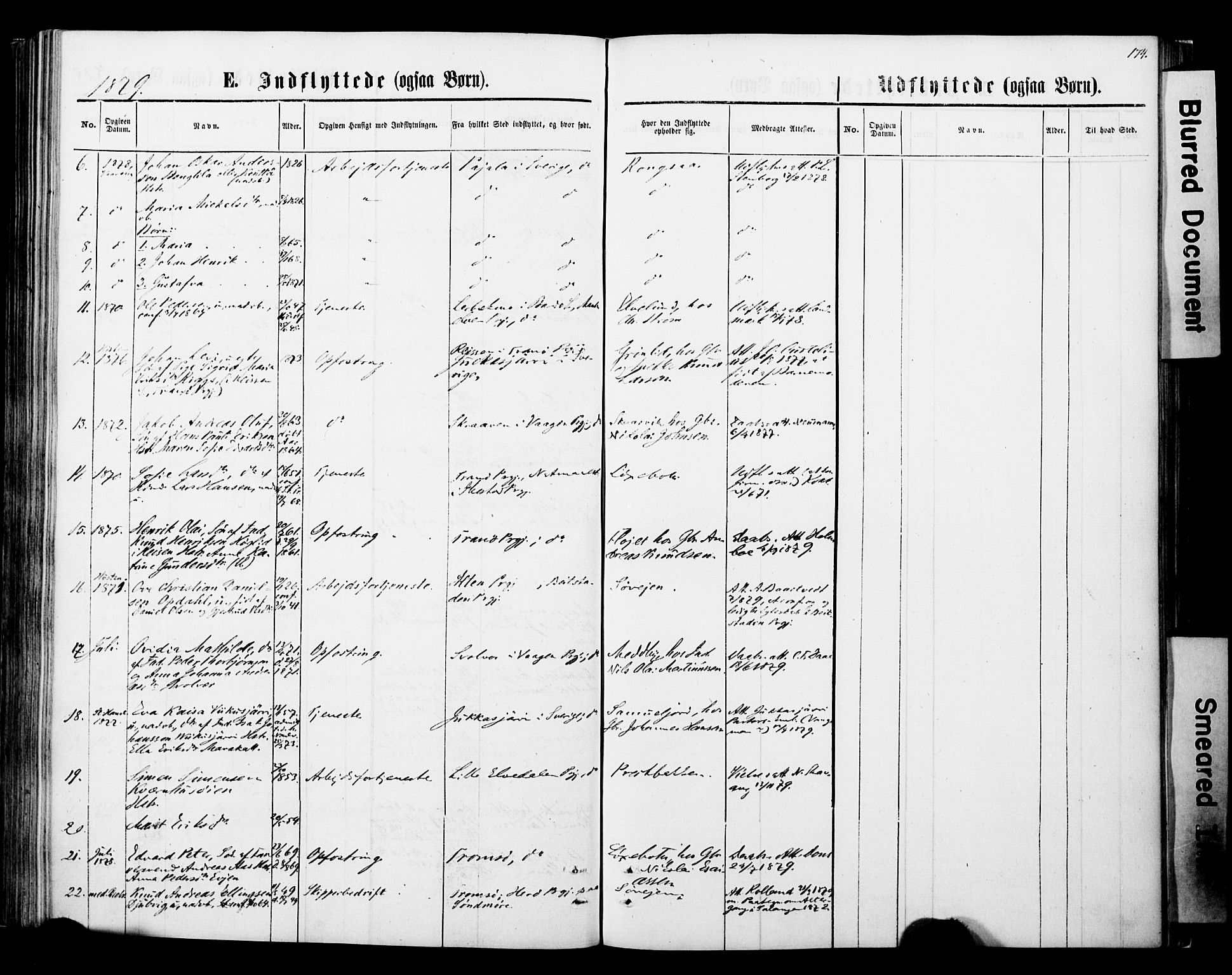 Ibestad sokneprestembete, SATØ/S-0077/H/Ha/Haa/L0013kirke: Parish register (official) no. 13, 1865-1879, p. 174