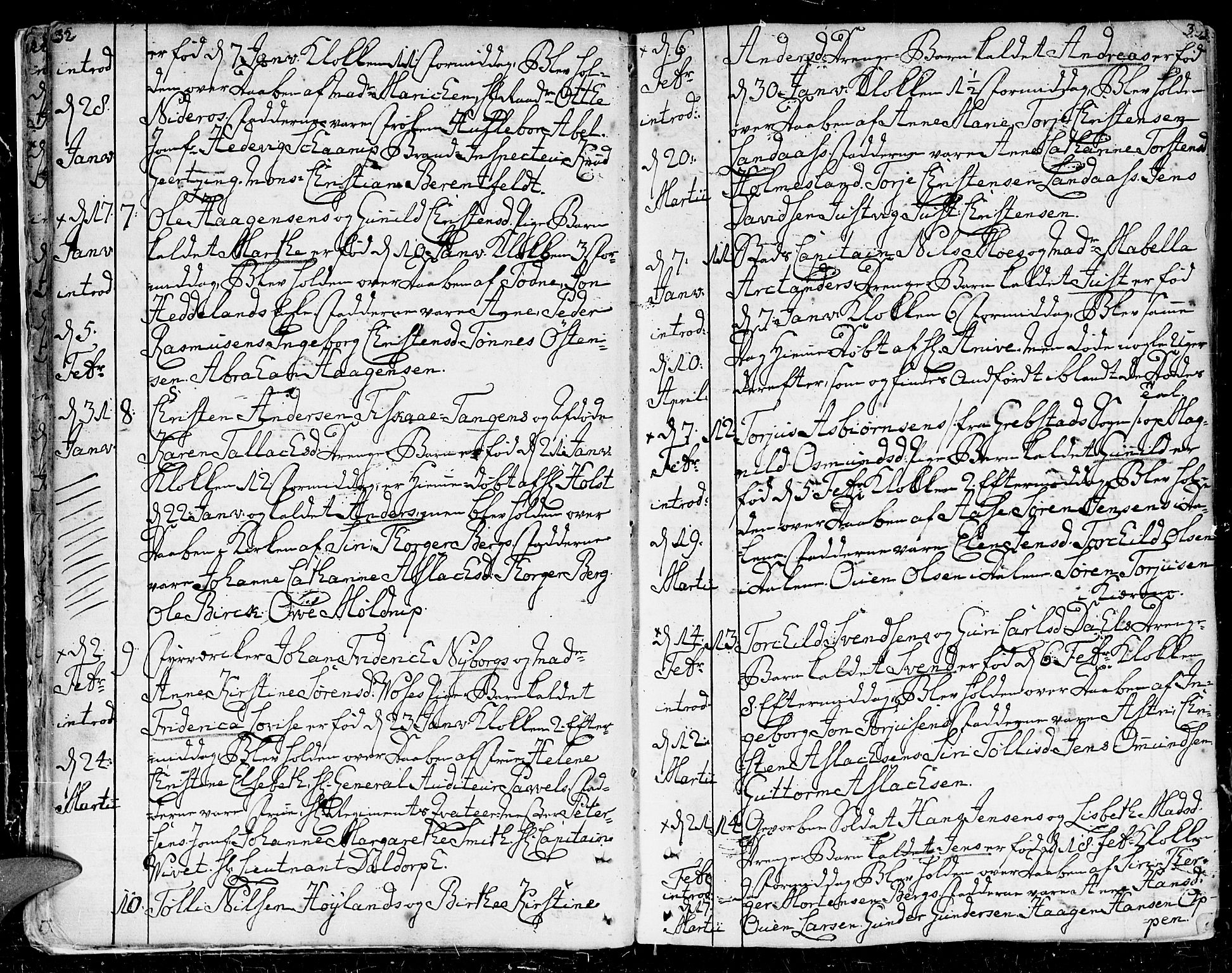 Kristiansand domprosti, AV/SAK-1112-0006/F/Fa/L0003: Parish register (official) no. A 3, 1778-1818, p. 32-33