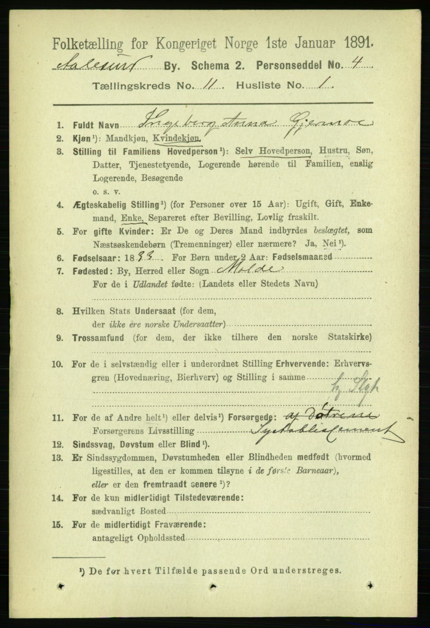 RA, 1891 census for 1501 Ålesund, 1891, p. 6868