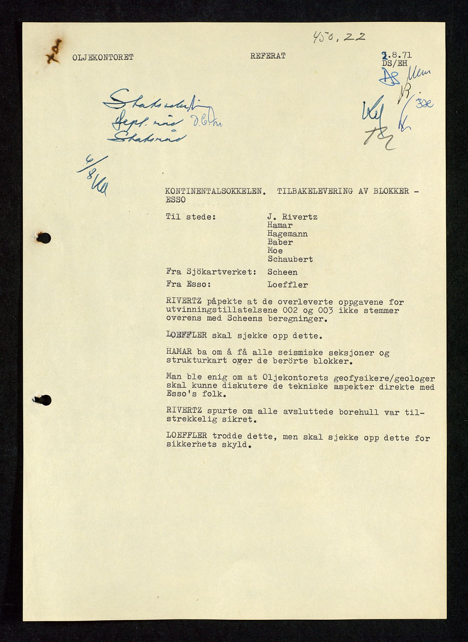 Industridepartementet, Oljekontoret, AV/SAST-A-101348/Da/L0004: Arkivnøkkel 711 - 712 Utvinningstillatelser, 1970-1971, p. 61