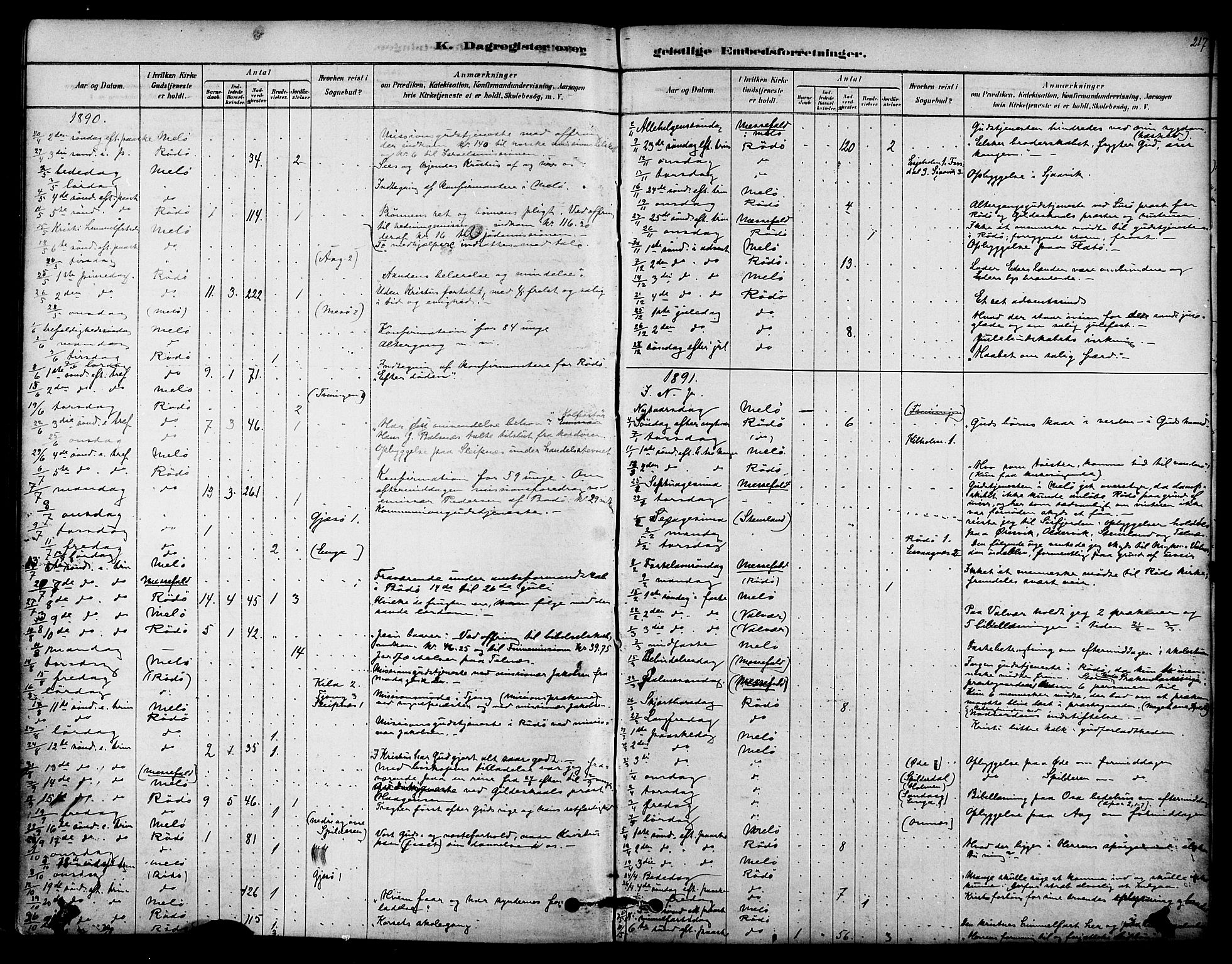 Ministerialprotokoller, klokkerbøker og fødselsregistre - Nordland, AV/SAT-A-1459/841/L0609: Parish register (official) no. 841A13, 1878-1902, p. 217