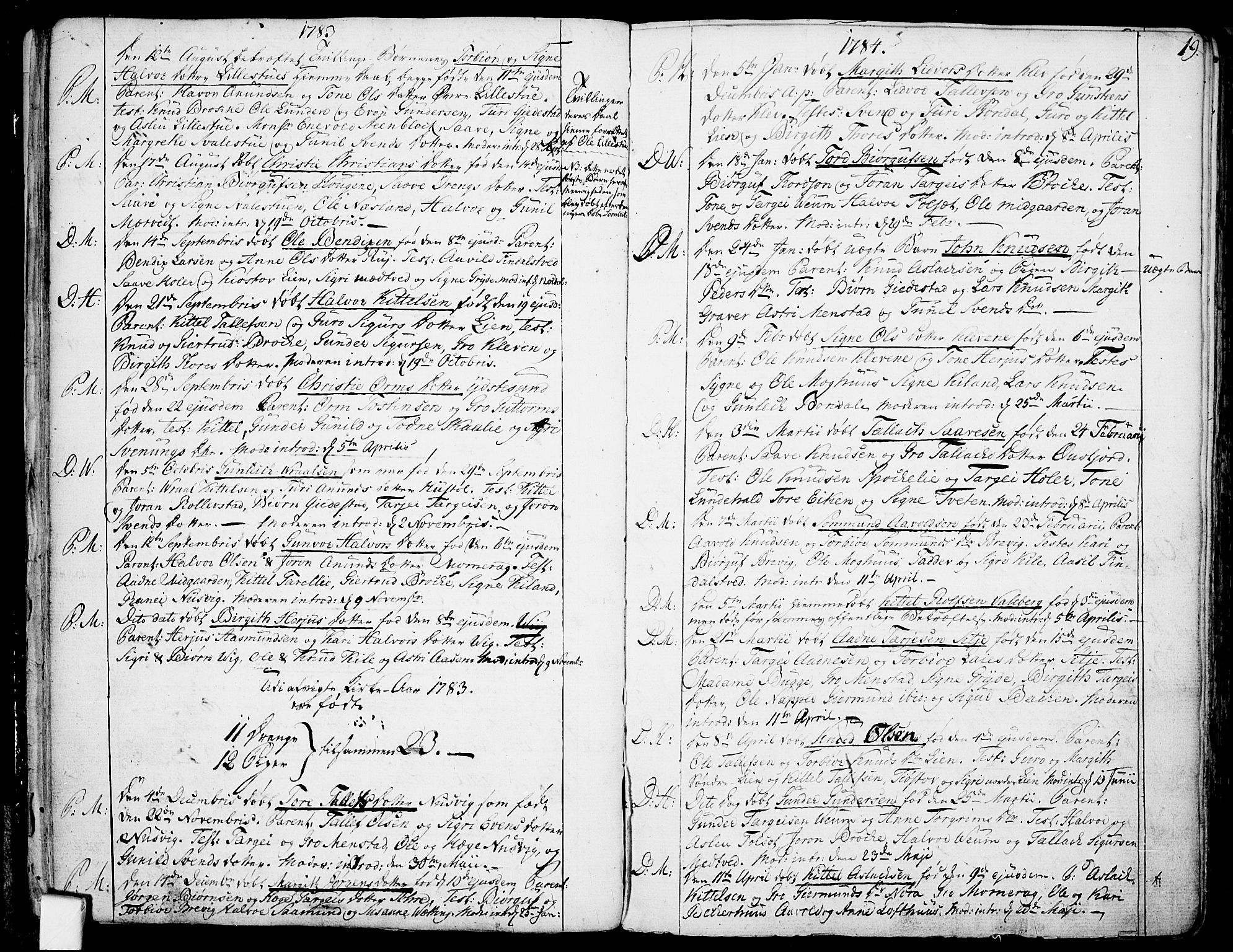 Fyresdal kirkebøker, SAKO/A-263/F/Fa/L0002: Parish register (official) no. I 2, 1769-1814, p. 19
