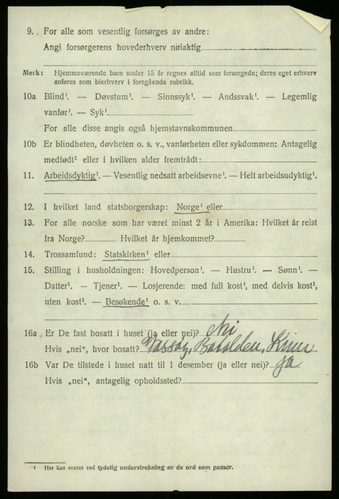 SAB, 1920 census for Kinn, 1920, p. 2620