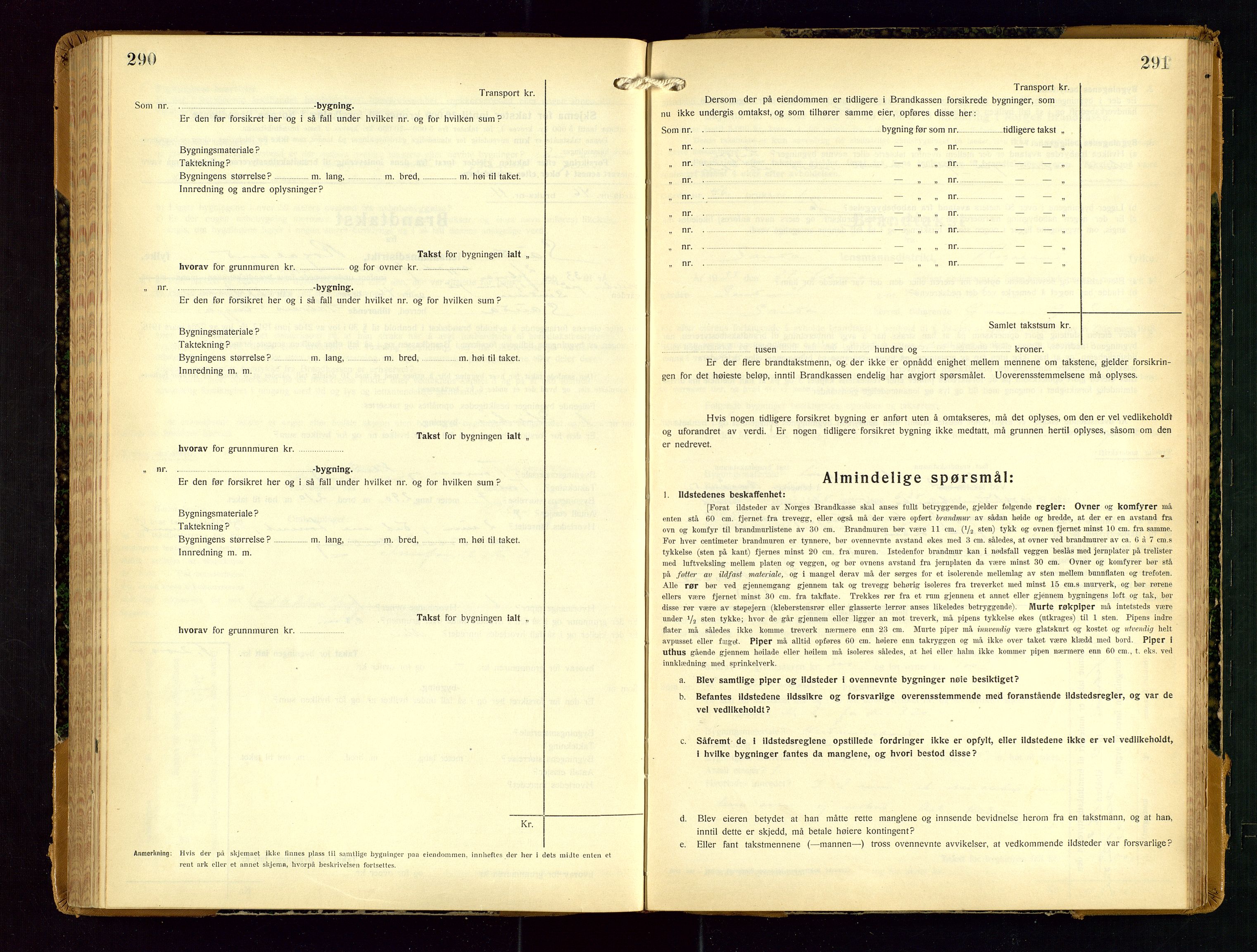 Sauda lensmannskontor, SAST/A-100177/Gob/L0003: Branntakstprotokoll - skjematakst, 1928-1936, p. 290-291