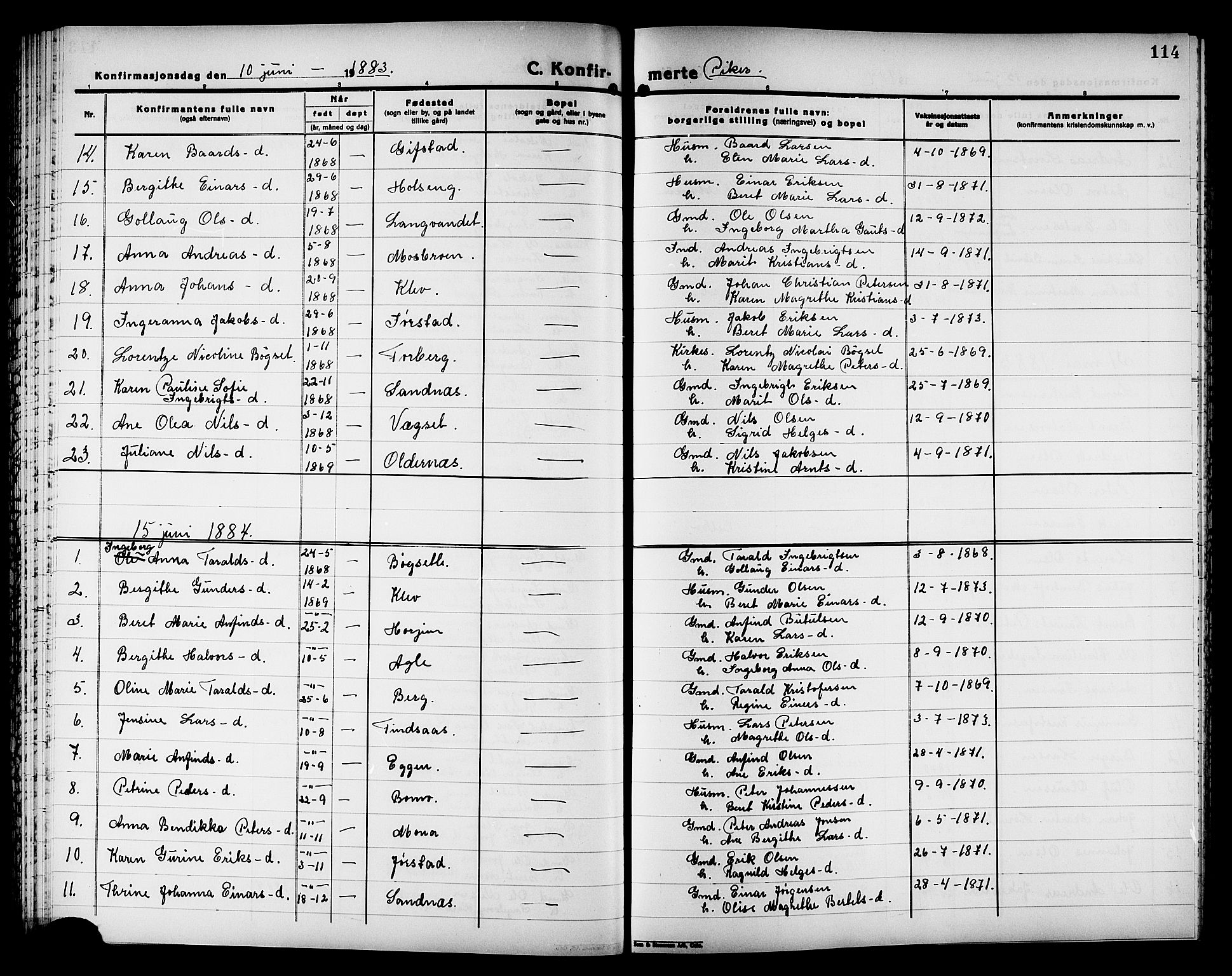 Ministerialprotokoller, klokkerbøker og fødselsregistre - Nord-Trøndelag, SAT/A-1458/749/L0486: Parish register (official) no. 749D02, 1873-1887, p. 114