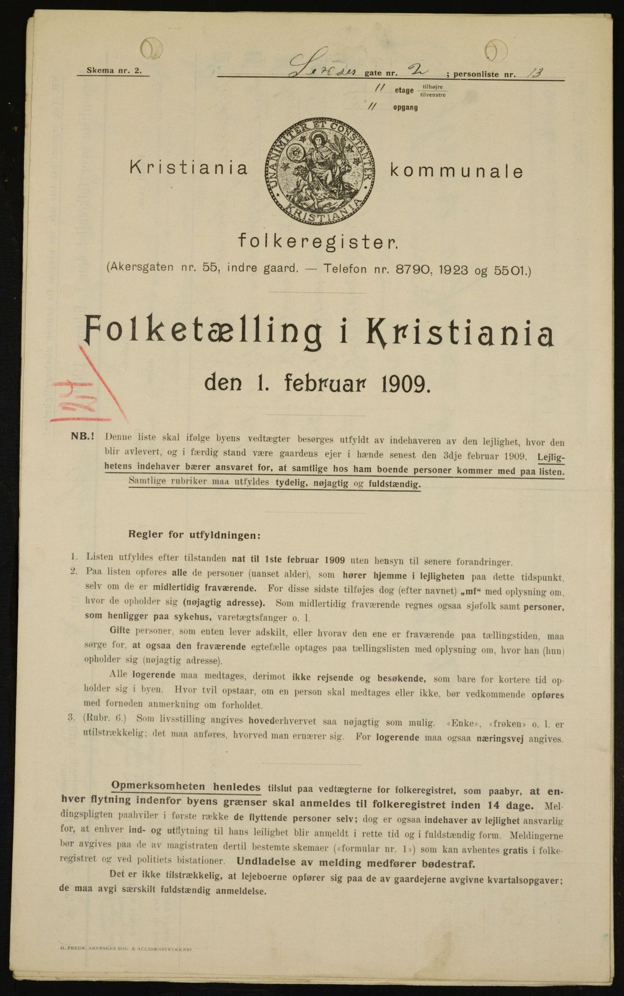 OBA, Municipal Census 1909 for Kristiania, 1909, p. 85893