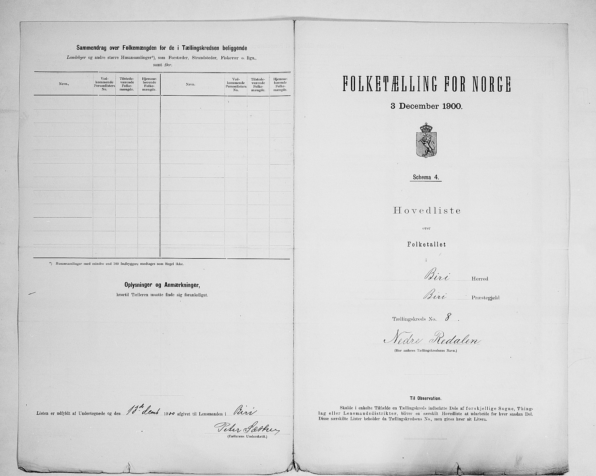 SAH, 1900 census for Biri, 1900, p. 35