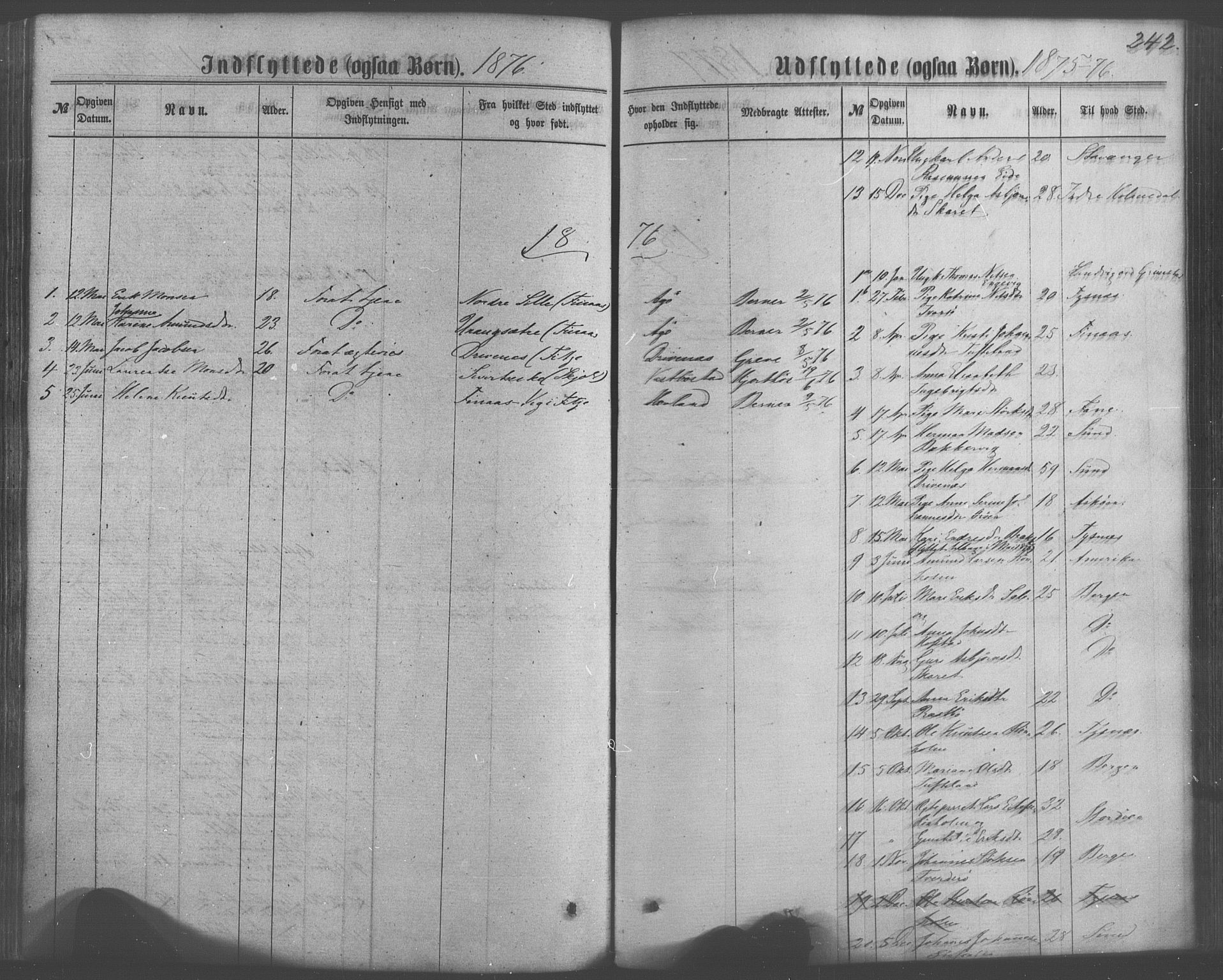 Fitjar sokneprestembete, AV/SAB-A-99926: Parish register (official) no. A 1, 1862-1881, p. 242