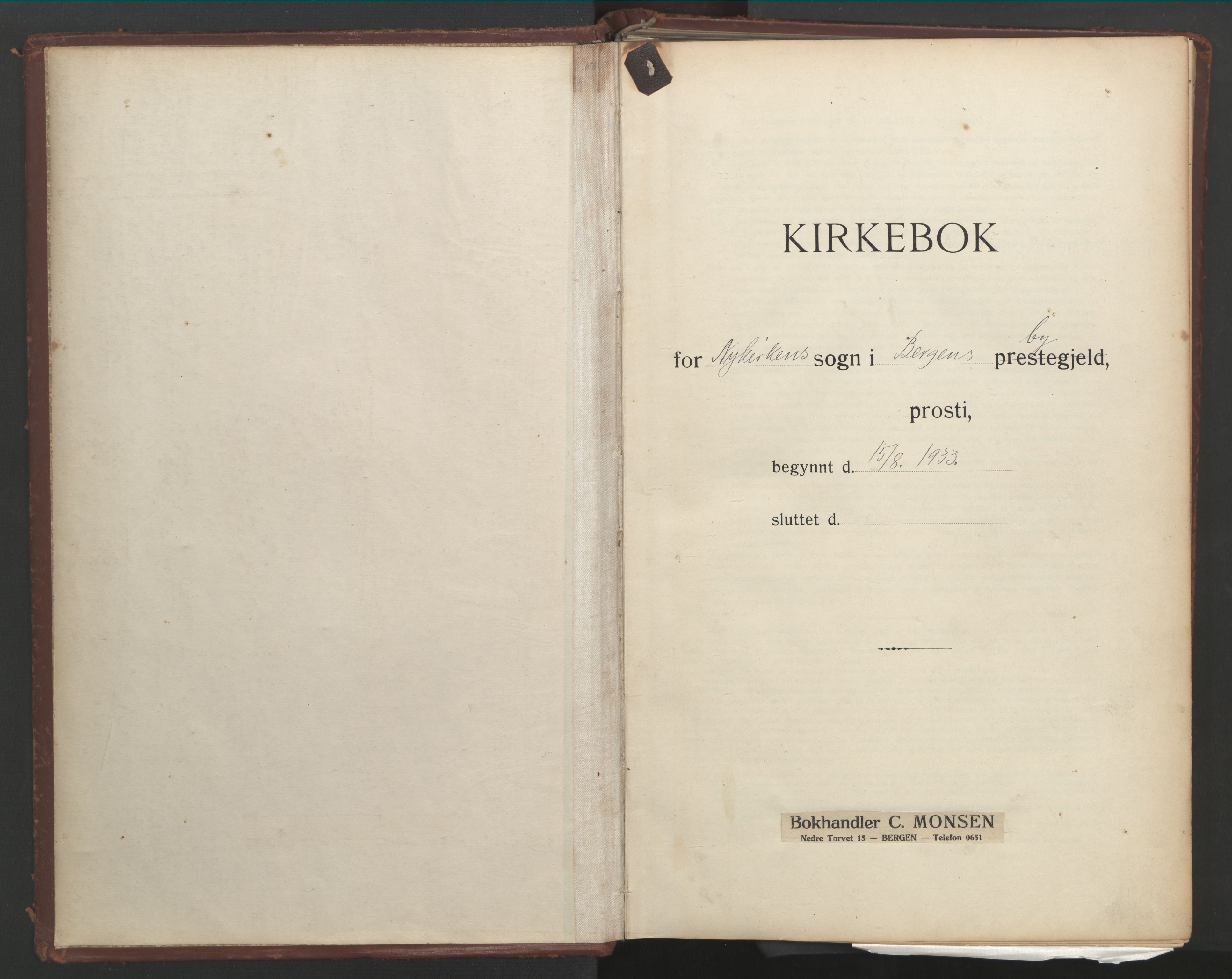 Nykirken Sokneprestembete, SAB/A-77101/H/Hab: Parish register (copy) no. D 7, 1933-1964