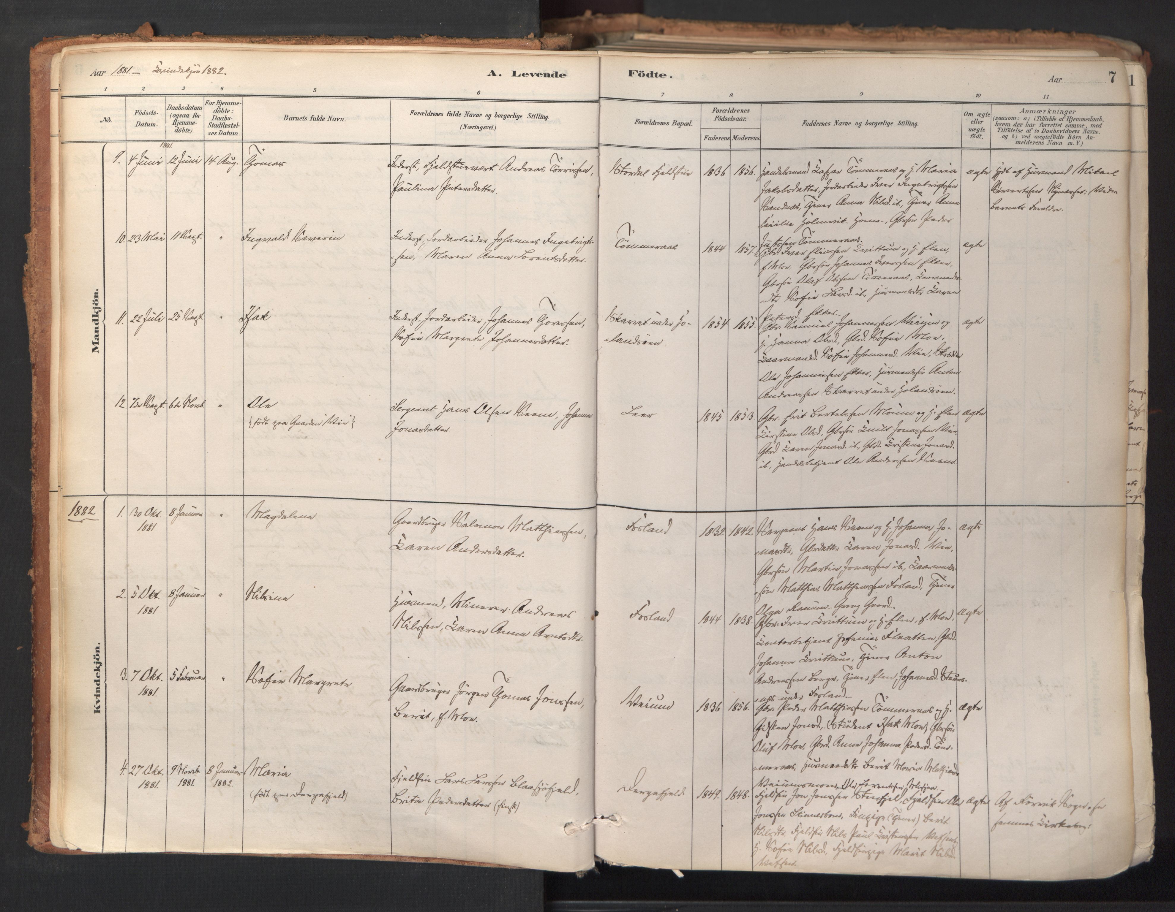Ministerialprotokoller, klokkerbøker og fødselsregistre - Nord-Trøndelag, SAT/A-1458/758/L0519: Parish register (official) no. 758A04, 1880-1926, p. 7