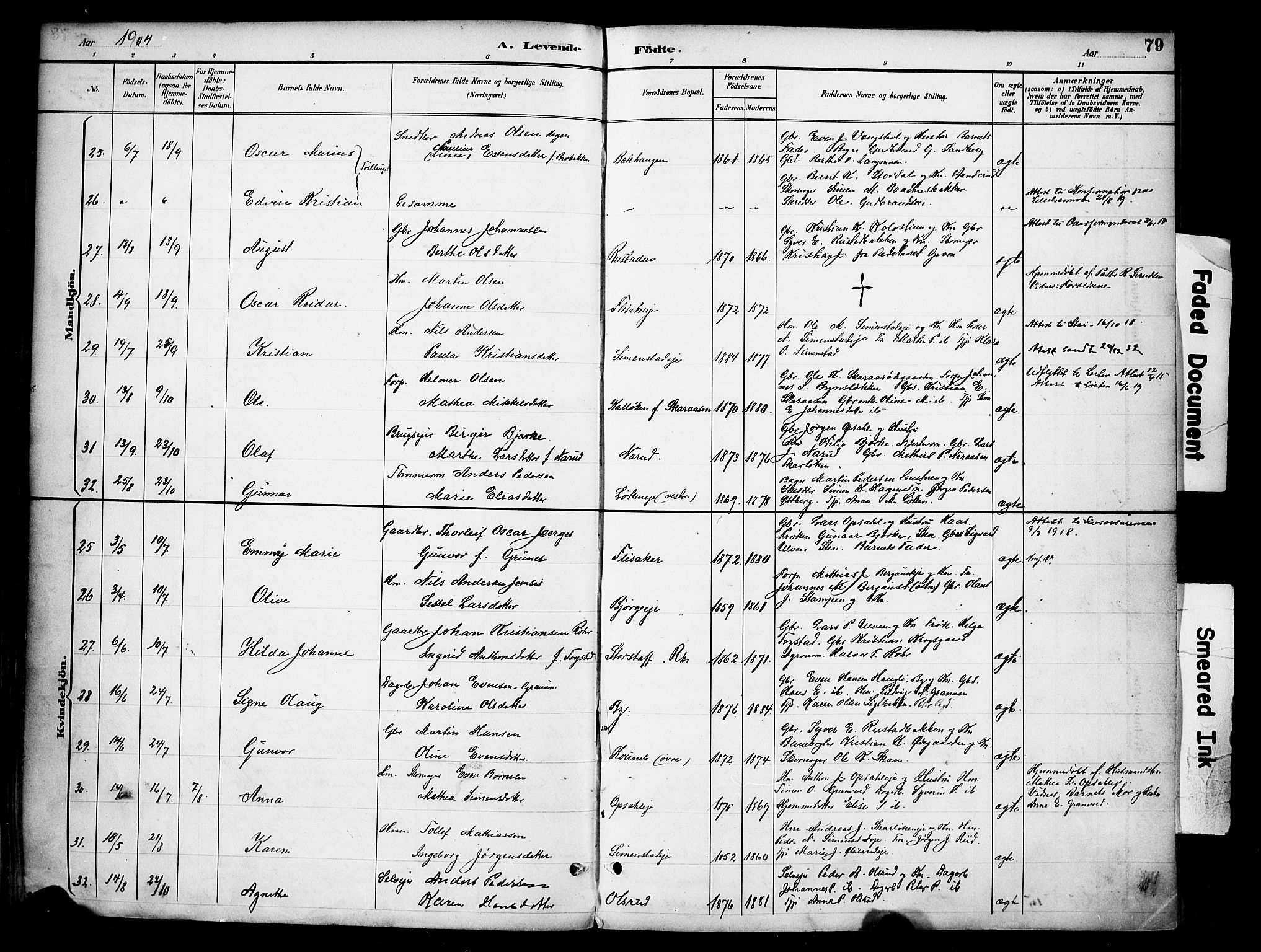 Ringsaker prestekontor, SAH/PREST-014/K/Ka/L0016: Parish register (official) no. 16, 1891-1904, p. 79