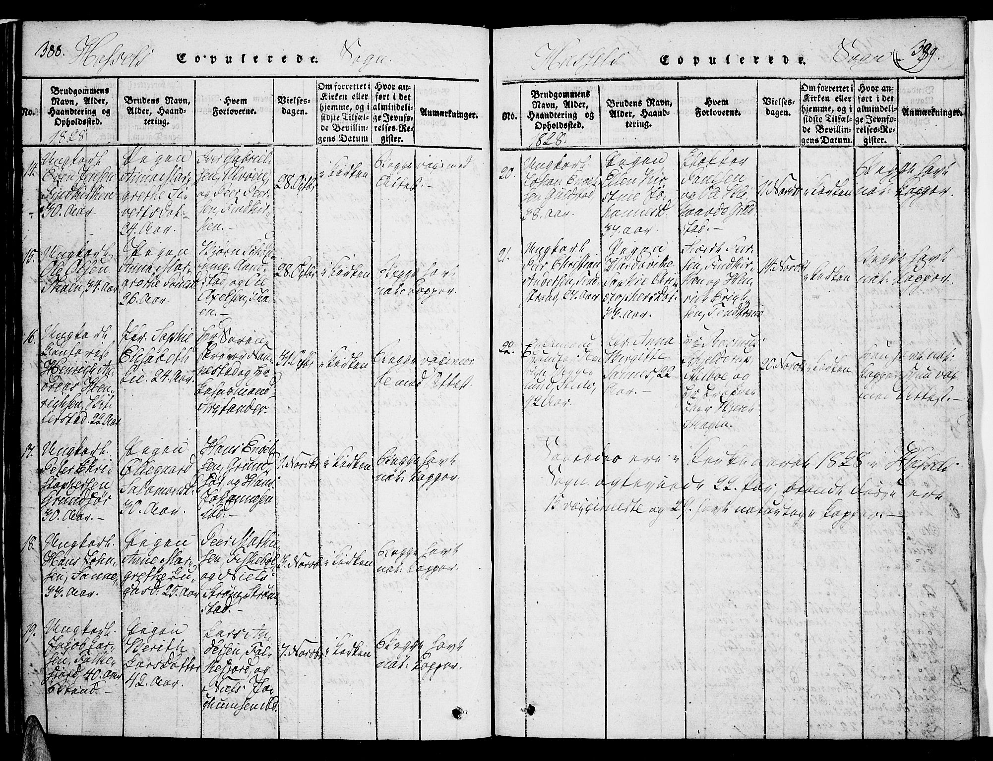 Ministerialprotokoller, klokkerbøker og fødselsregistre - Nordland, SAT/A-1459/888/L1237: Parish register (official) no. 888A05 /1, 1820-1836, p. 388-389