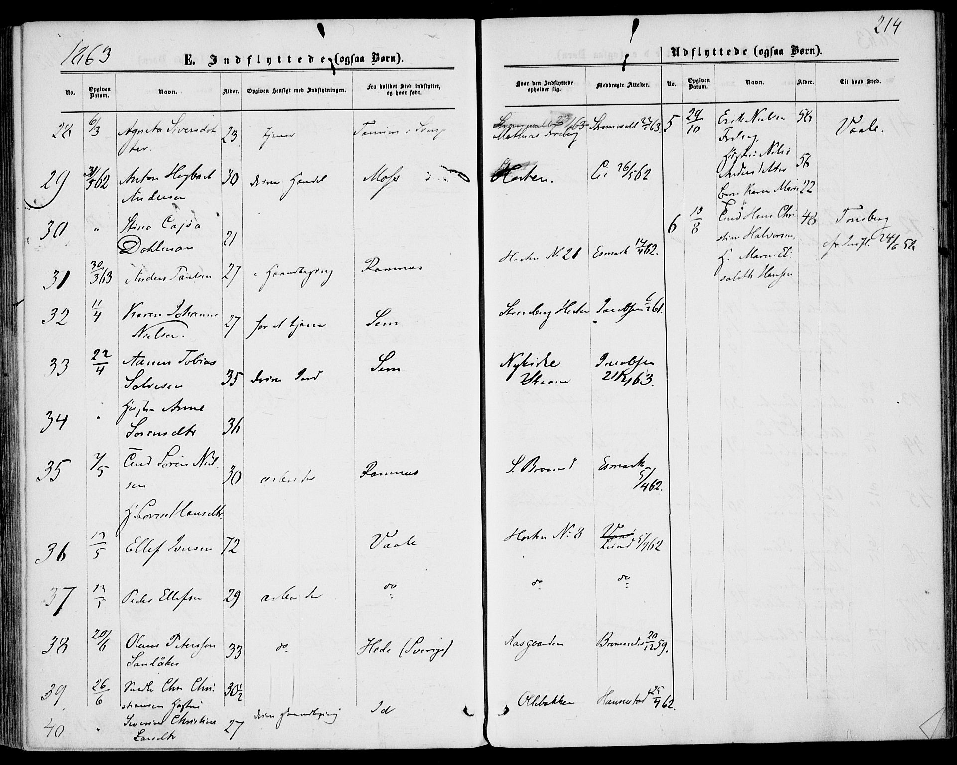 Borre kirkebøker, AV/SAKO-A-338/F/Fa/L0007: Parish register (official) no. I 7, 1862-1867, p. 214