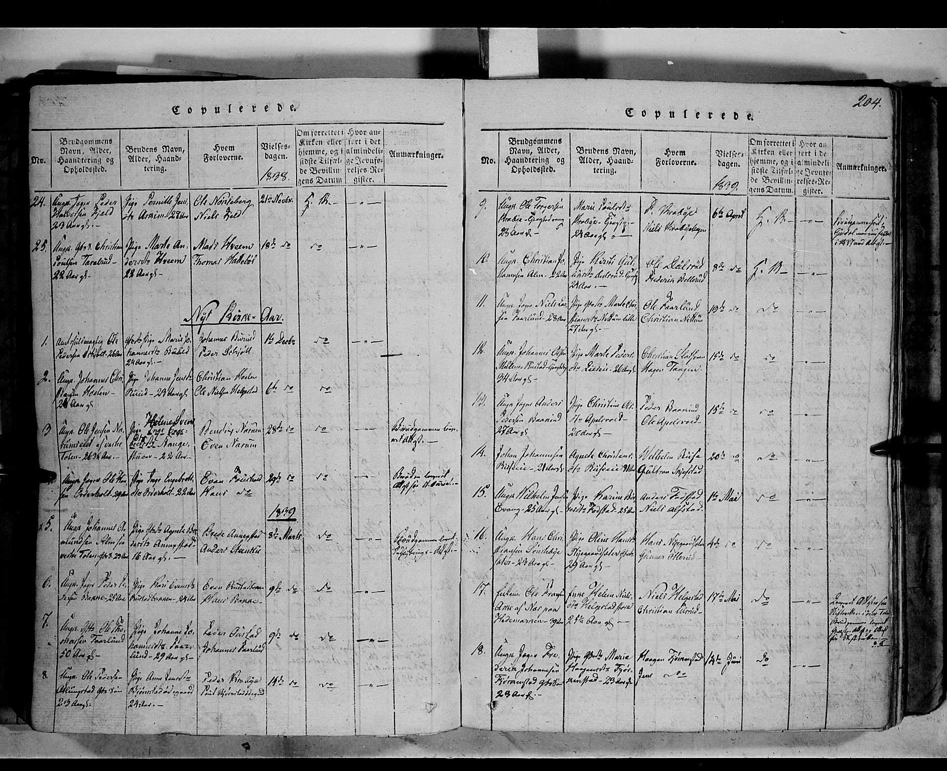 Østre Toten prestekontor, SAH/PREST-104/H/Ha/Haa/L0001: Parish register (official) no. 1, 1828-1839, p. 204